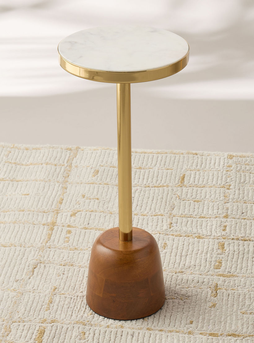 Marble Top Side Table - 23x51 cms-furniture-livingroom-sideandendtables-image-1