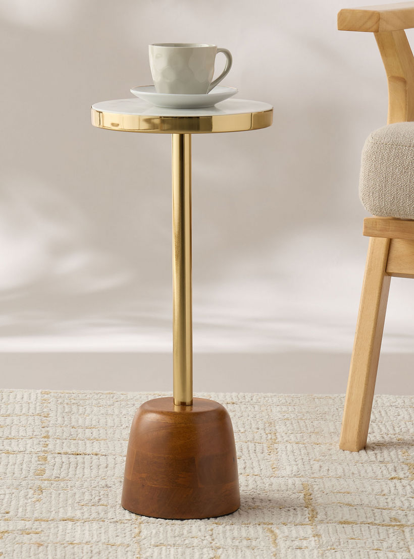 Marble Top Side Table - 23x51 cms-furniture-livingroom-sideandendtables-image-2