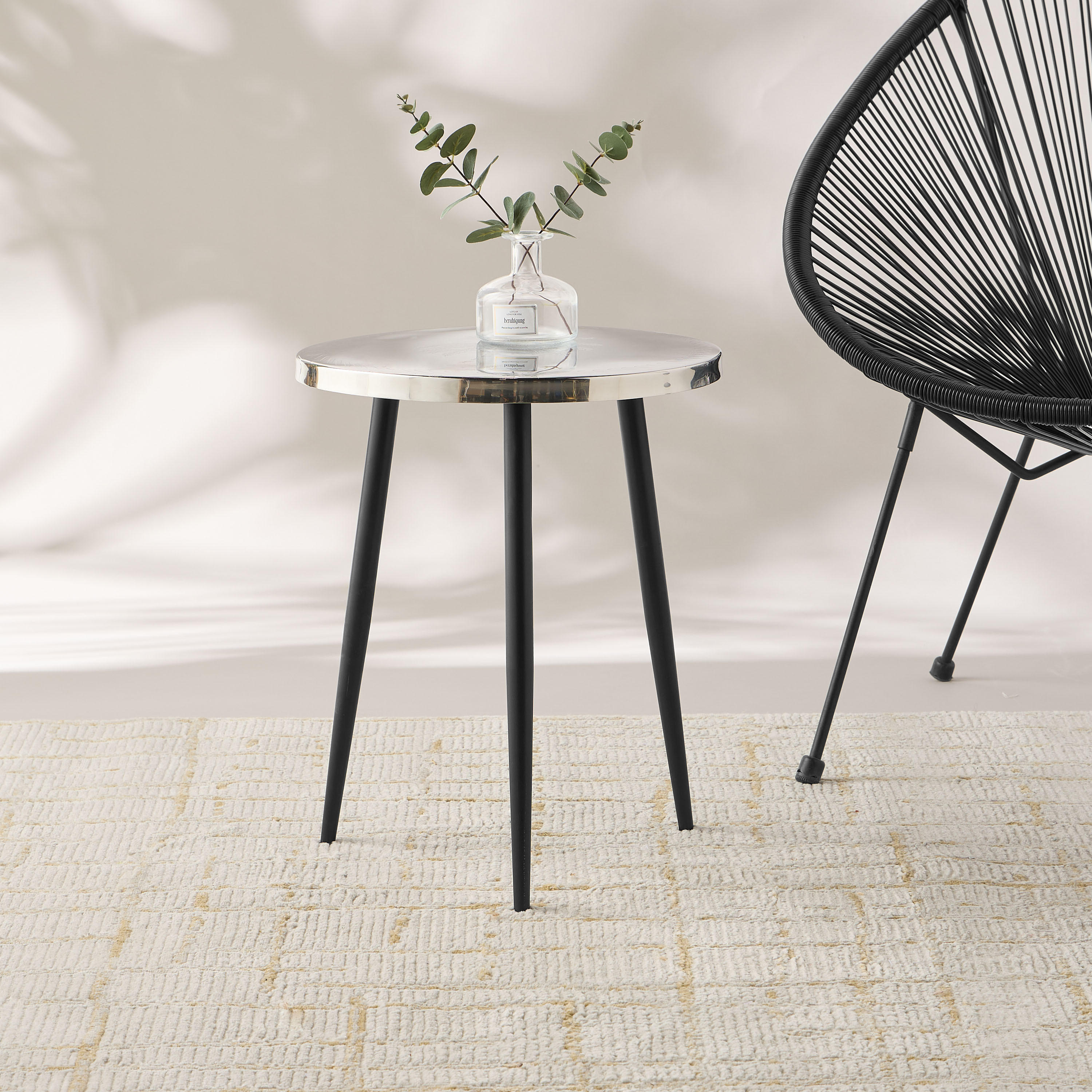 Palm Tree Textured Metal Top Side Table - 40x52 cms-furniture-livingroom-sideandendtables-image-2