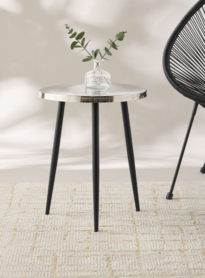 Palm Tree Textured Metal Top Side Table - 40x52 cms-furniture-livingroom-sideandendtables-image-2