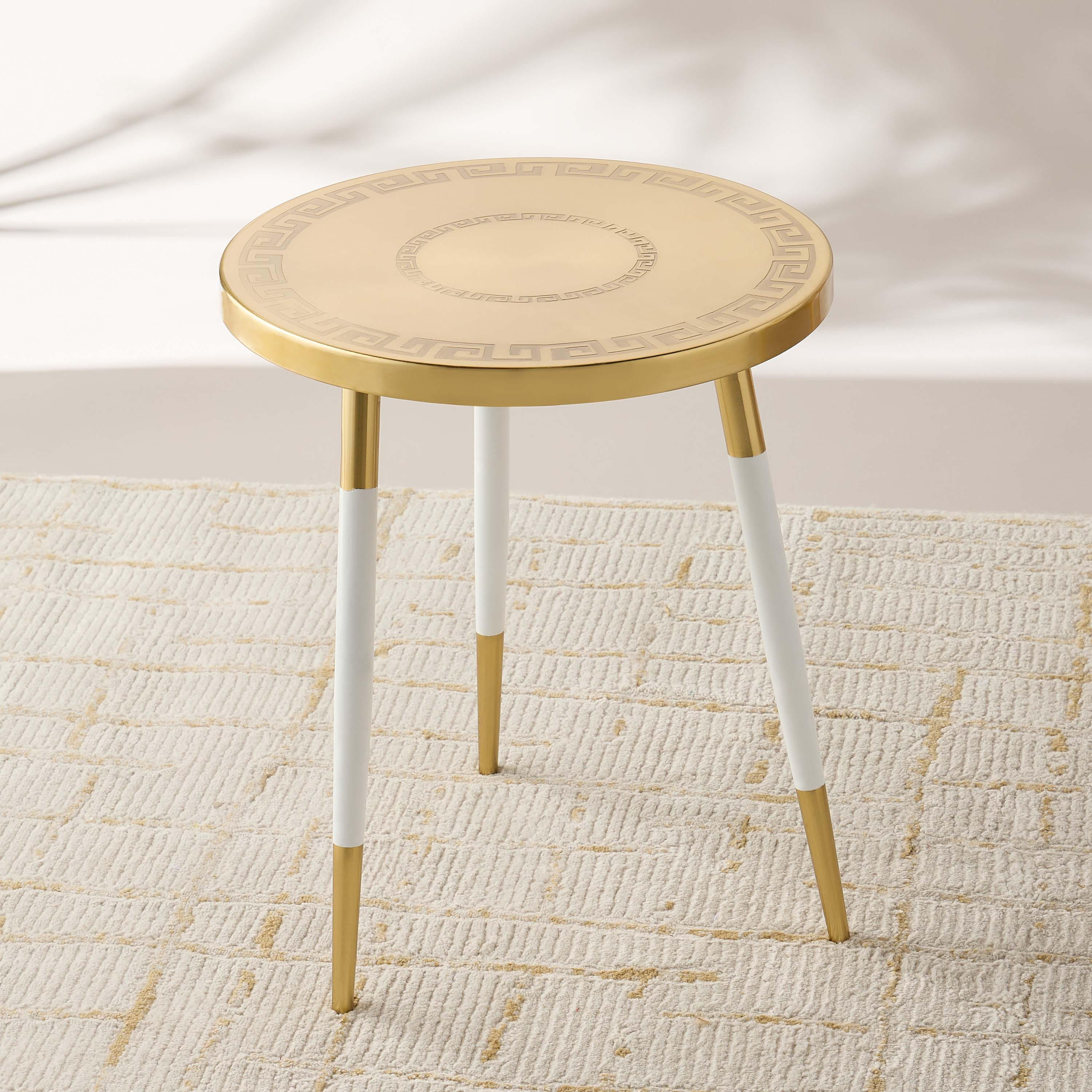 Gia Como Textured Metal Top Tripod Side Table - 40x52 cm-furniture-livingroom-sideandendtables-image-1