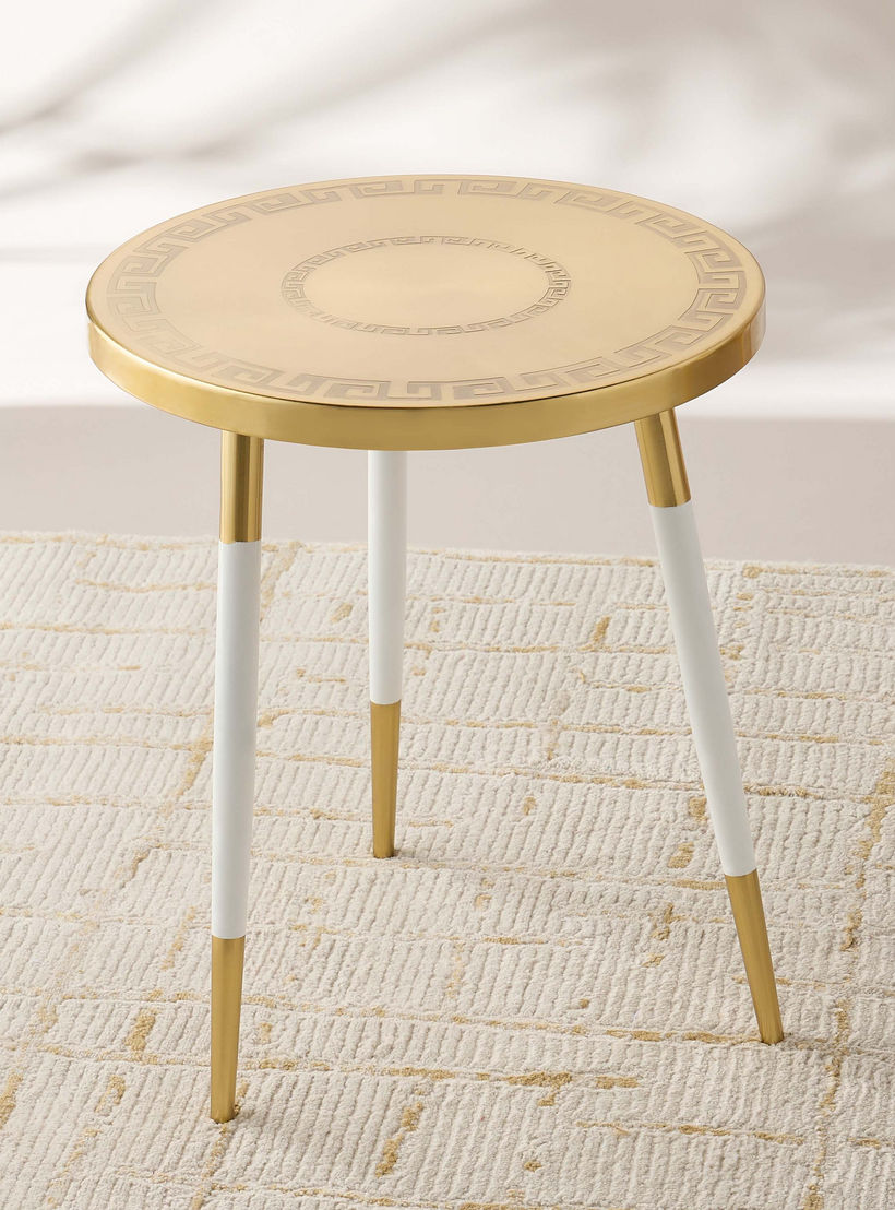طاولة جانبية ثلاثية القوائم بارزة الملمس بسطح معدن كومو من جيا - 40x52 سم-furniture-livingroom-sideandendtables-image-1