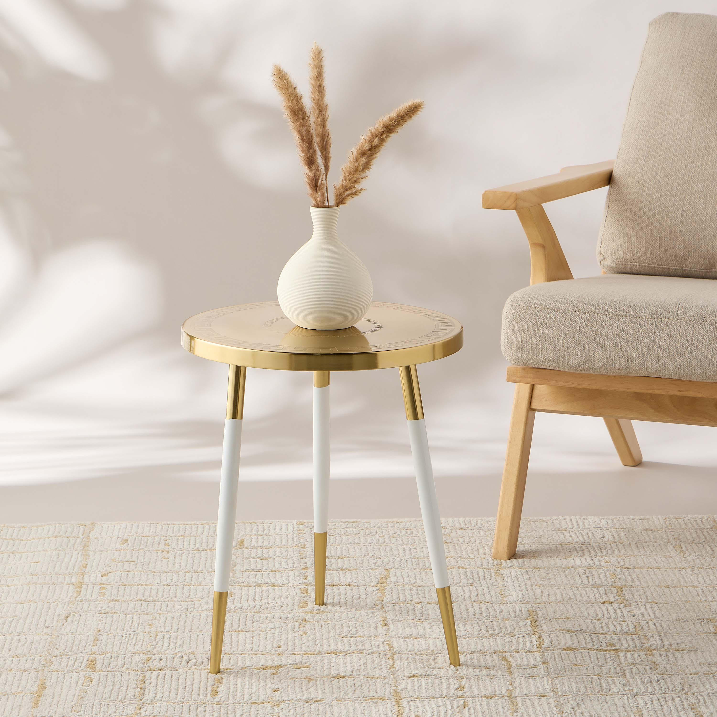 Gia Como Textured Metal Top Tripod Side Table - 40x52 cm-furniture-livingroom-sideandendtables-image-2