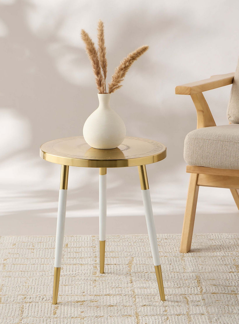 طاولة جانبية ثلاثية القوائم بارزة الملمس بسطح معدن كومو من جيا - 40x52 سم-furniture-livingroom-sideandendtables-image-2