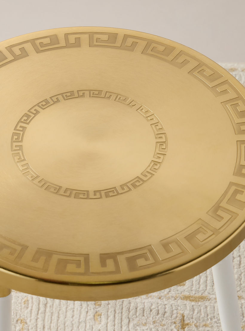 طاولة جانبية ثلاثية القوائم بارزة الملمس بسطح معدن كومو من جيا - 40x52 سم-furniture-livingroom-sideandendtables-image-3