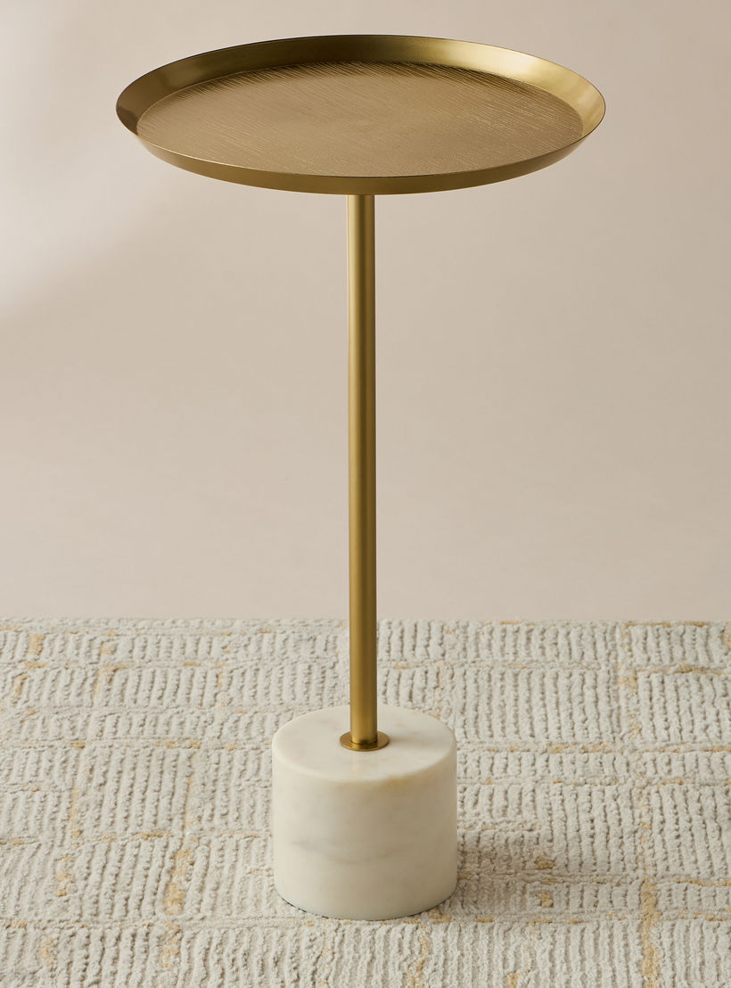 Metal Top Side Table with Pedestal Base - 56 cms-furniture-livingroom-sideandendtables-image-3