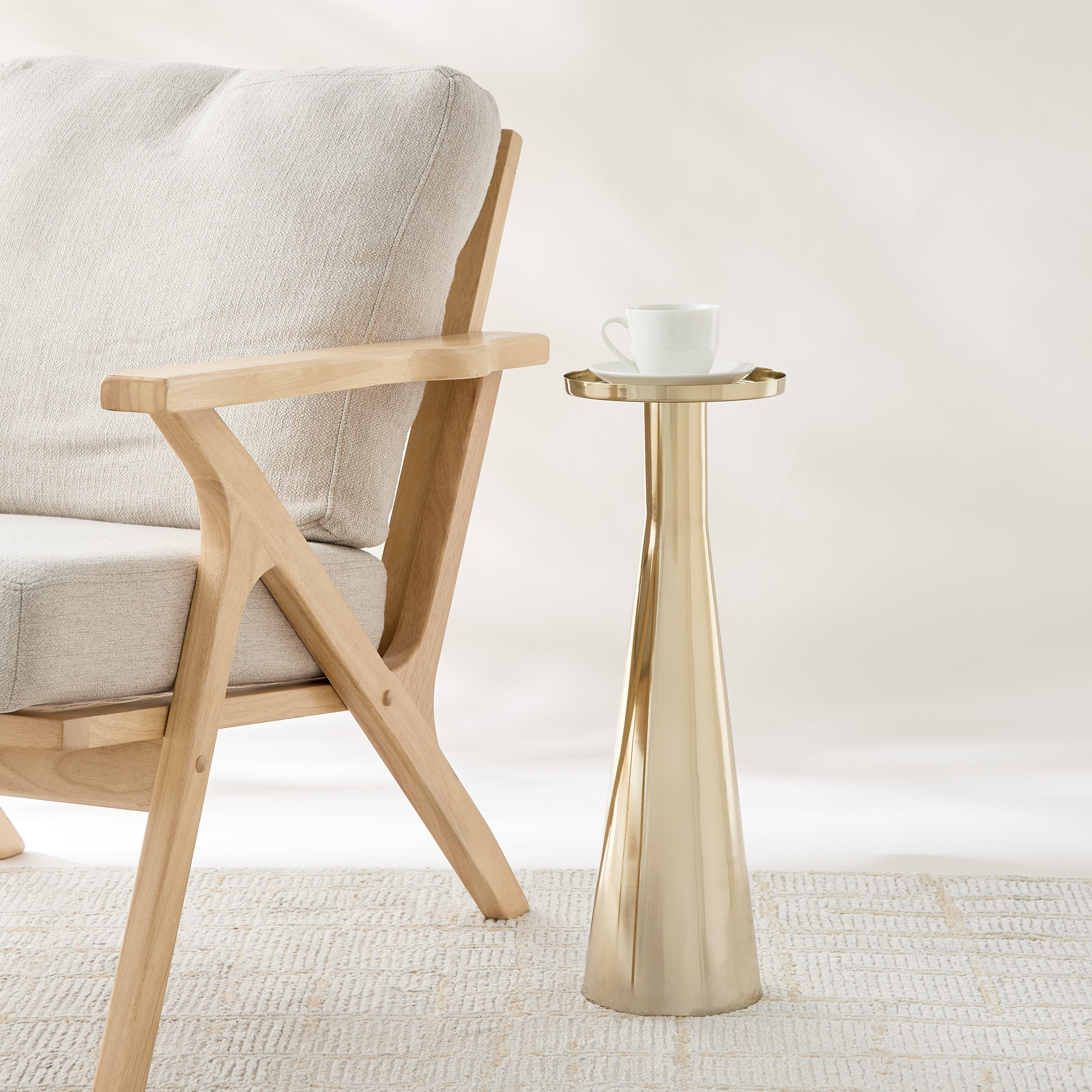 Metal Top Side Table with Pedestal Base - 57 cms-furniture-livingroom-sideandendtables-image-1