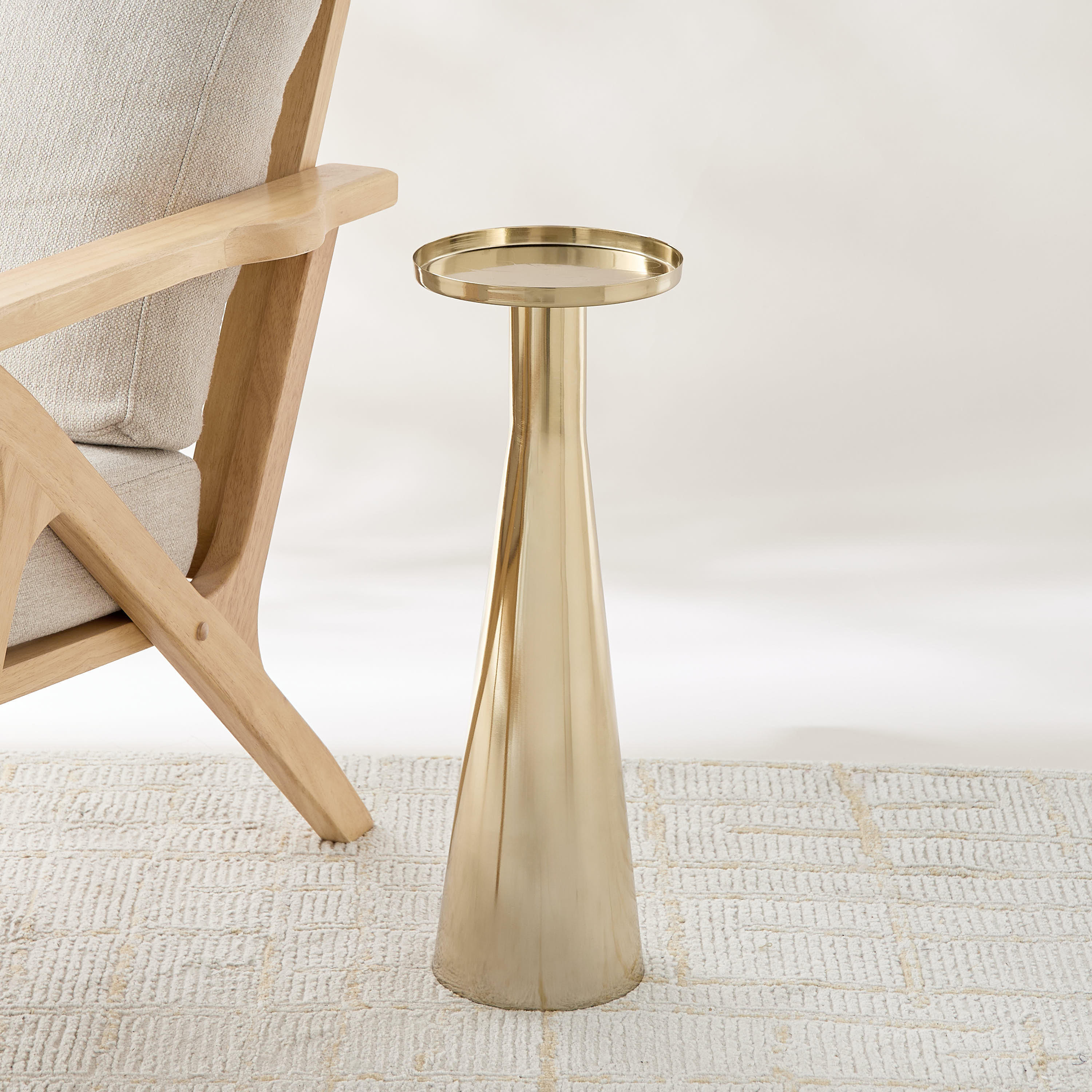 Metal Top Side Table with Pedestal Base - 57 cms-furniture-livingroom-sideandendtables-image-2