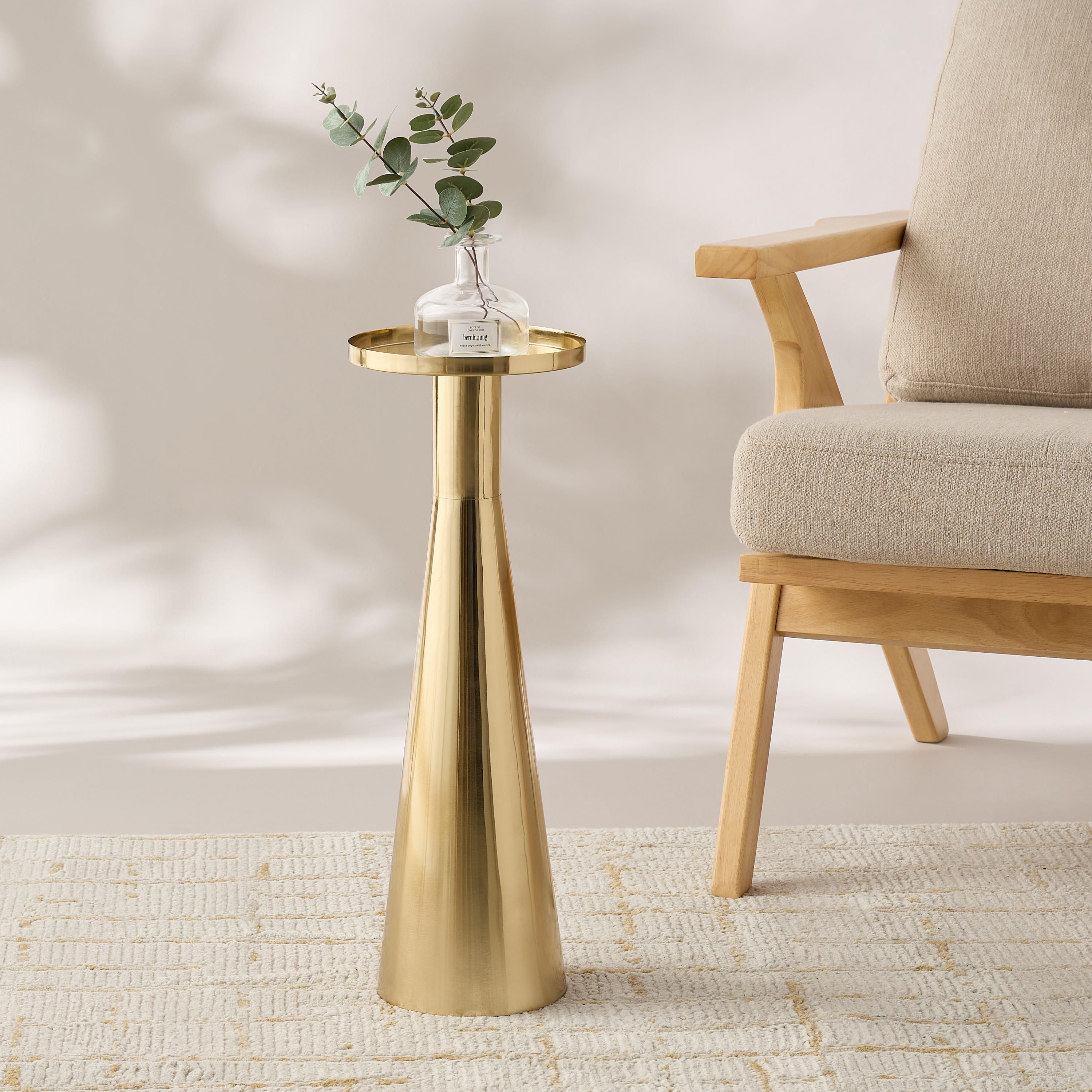طاولة جانبية مرتفعة بسطح معدني بشجرة نخيل بارزة الملمس – 21×57 سم-furniture-livingroom-sideandendtables-image-2