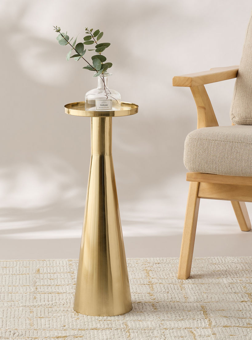 طاولة جانبية مرتفعة بسطح معدني بشجرة نخيل بارزة الملمس – 21×57 سم-furniture-livingroom-sideandendtables-image-2