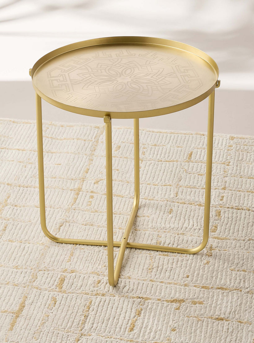 طاولة جانبية معدن بنقوش مغربية - 42x45 سم-furniture-livingroom-sideandendtables-image-1