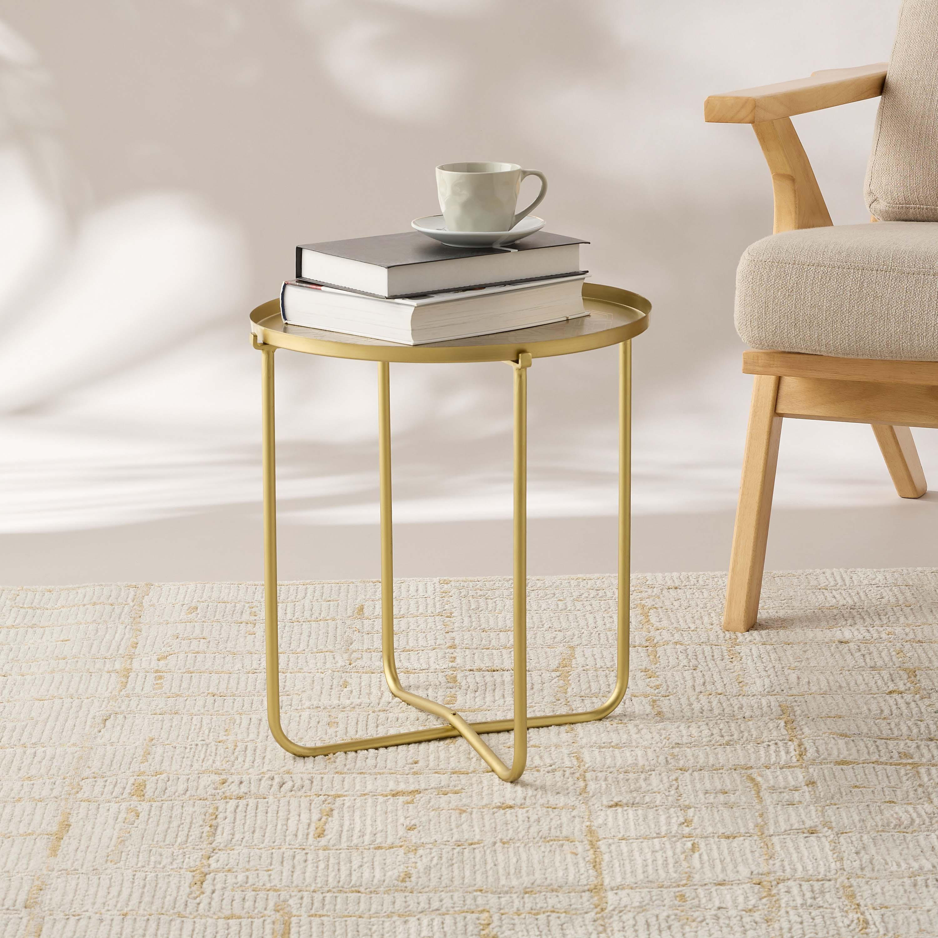Moroccan Etched Metal Top Side Table - 42x45 cms-furniture-livingroom-sideandendtables-image-2