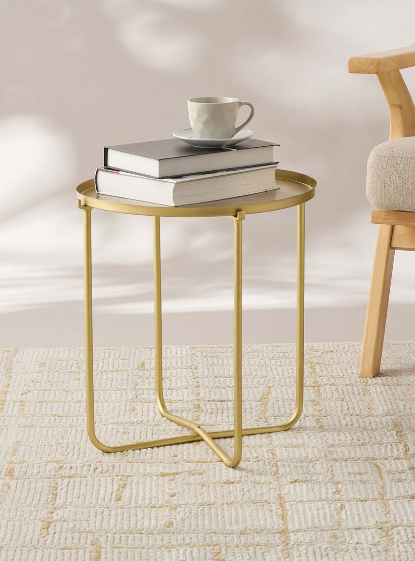 طاولة جانبية معدن بنقوش مغربية - 42x45 سم-furniture-livingroom-sideandendtables-image-2