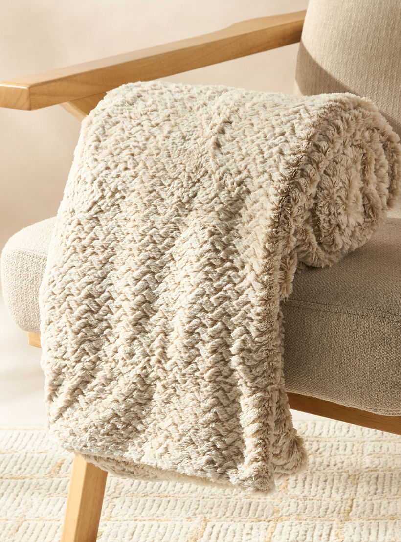 Fur Textured 2-Ply Throw - 200x152 cms-household-cushionsandthrows-throwsandblankets-throws-image-1