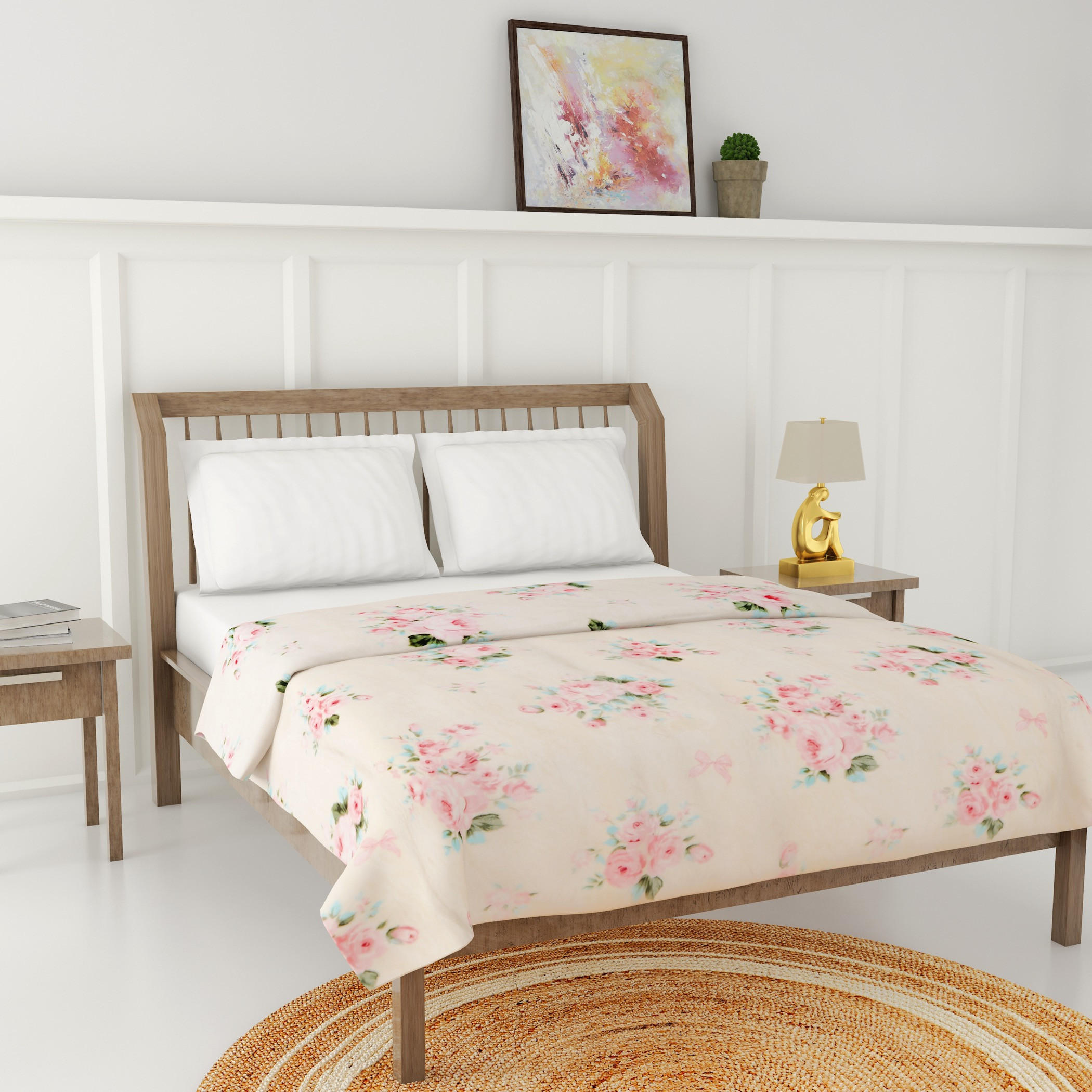 Floral Print Silky Flannel Blanket - 220x240 cms-household-cushionsandthrows-throwsandblankets-blankets-image-2