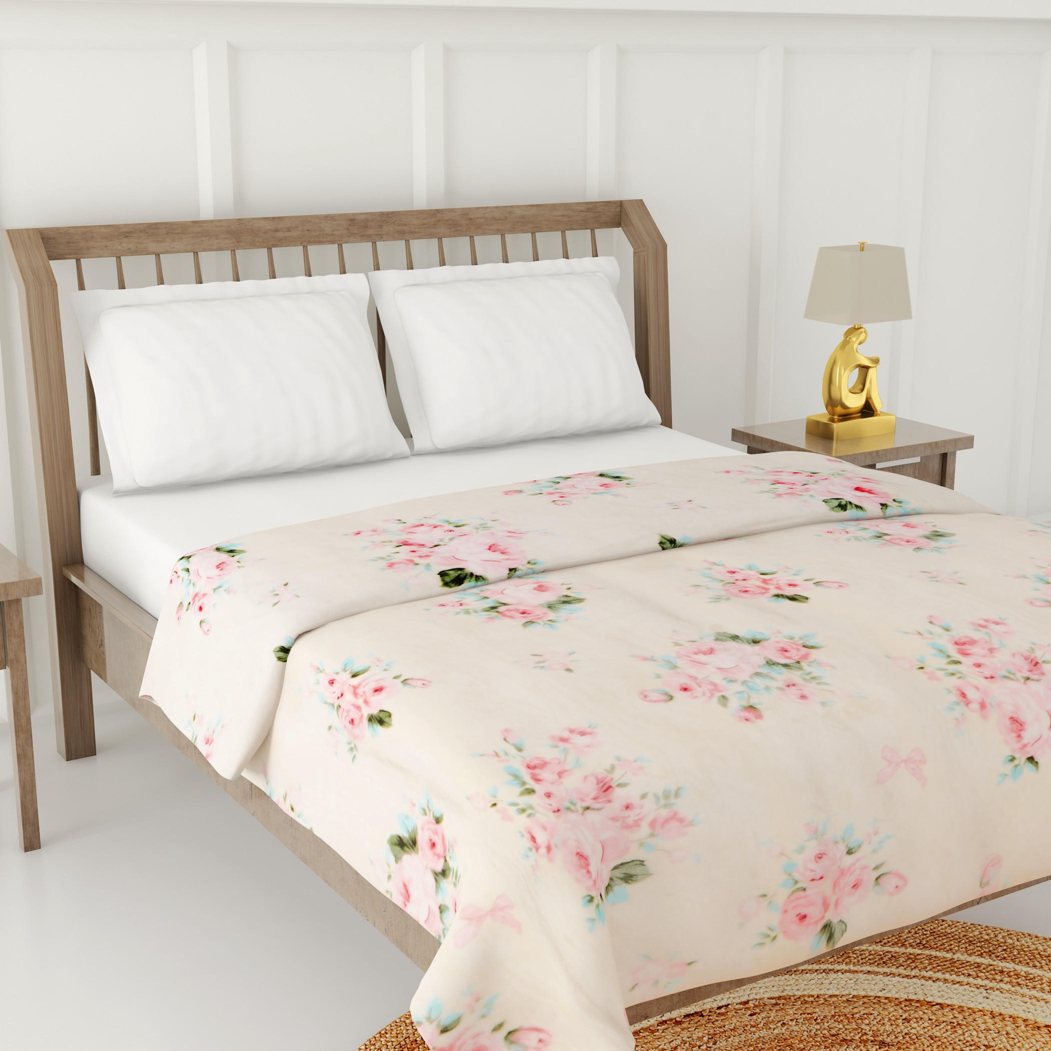 Floral Print Silky Flannel Blanket - 220x240 cms-household-cushionsandthrows-throwsandblankets-blankets-image-3