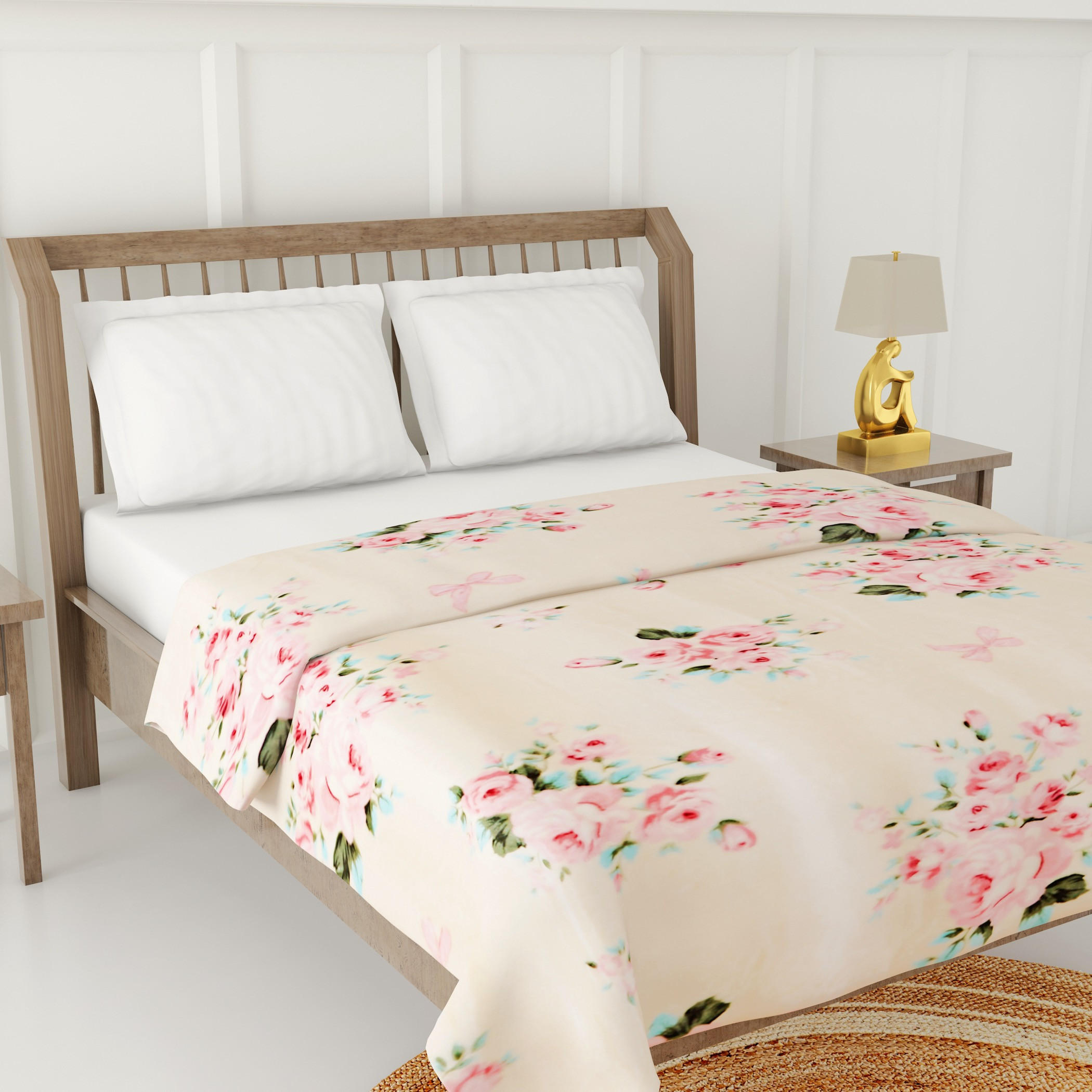 Floral Print Silky Flannel Blanket - 150x200 cms-household-cushionsandthrows-throwsandblankets-blankets-image-3