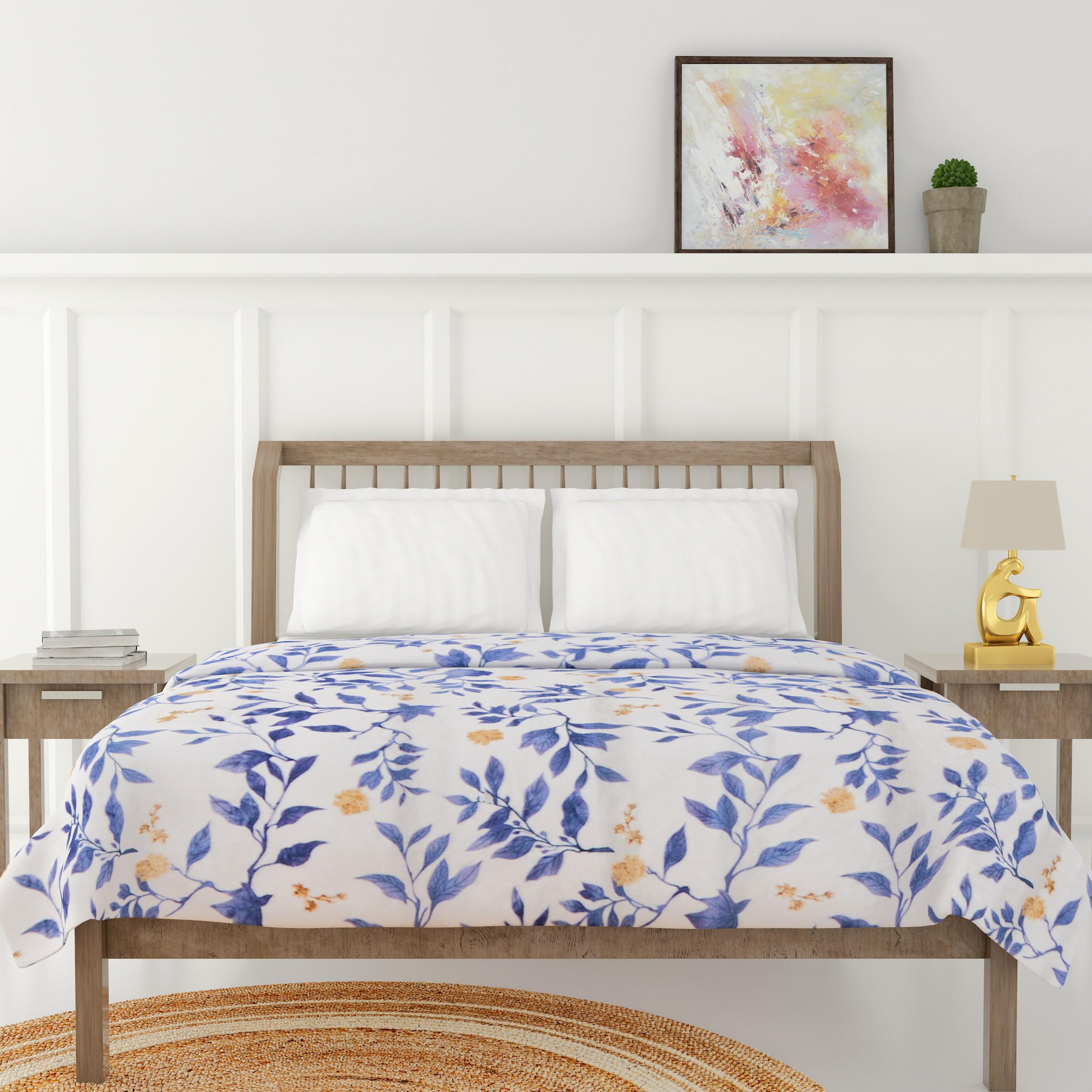 Floral Print Silky Flannel Blanket - 220x240 cms-household-cushionsandthrows-throwsandblankets-blankets-image-1