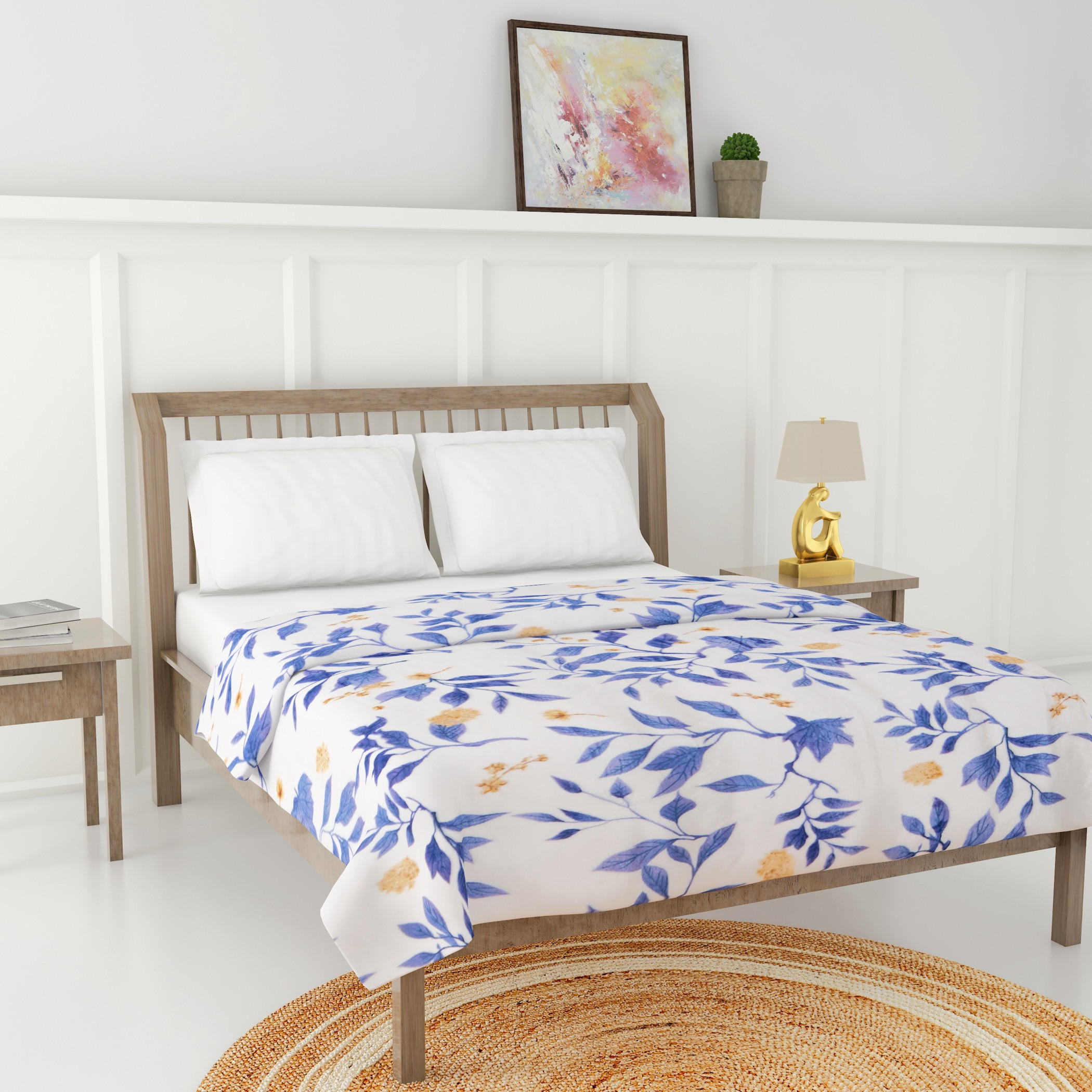 Floral Print Silky Flannel Blanket - 150x200 cms-household-cushionsandthrows-throwsandblankets-blankets-image-2