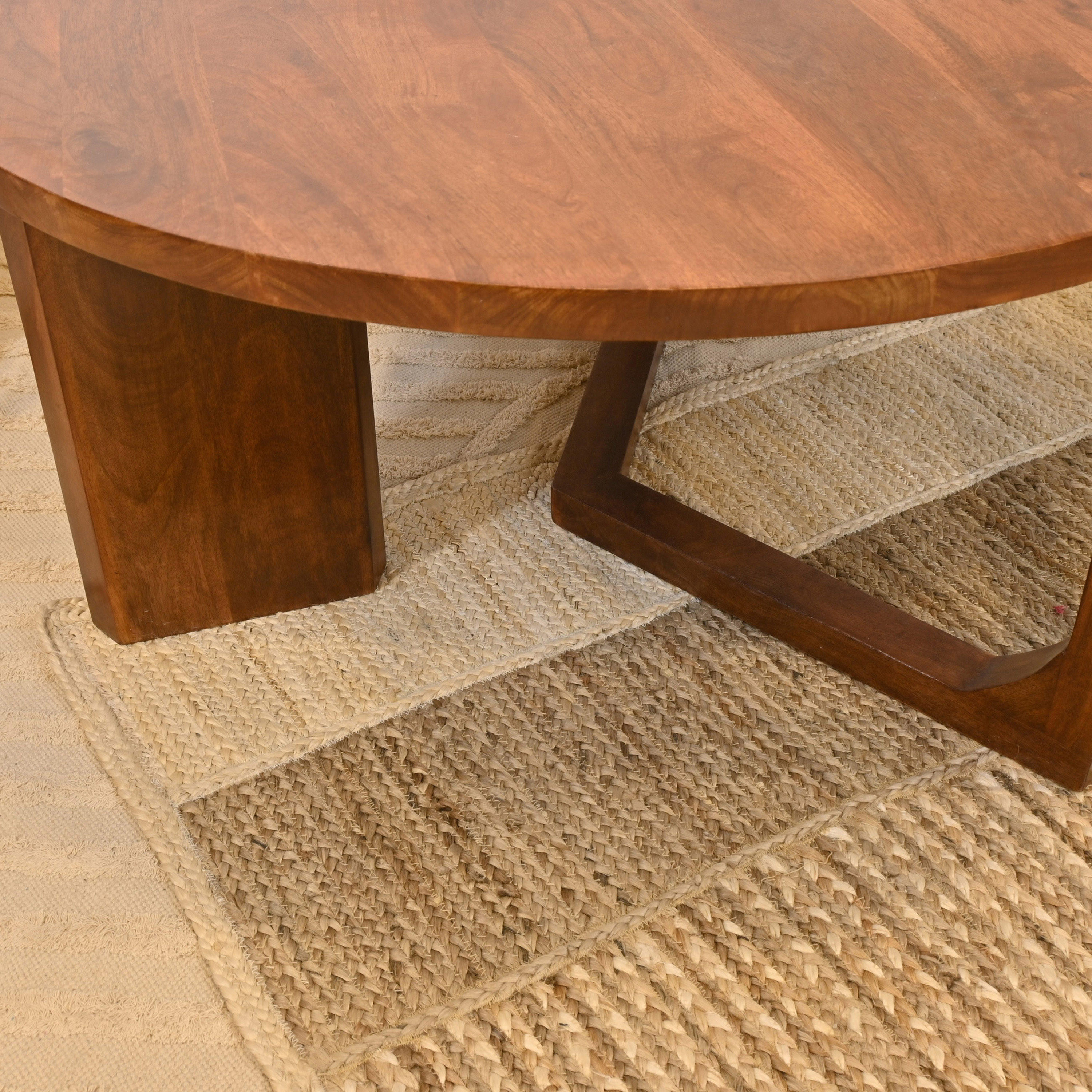 Crafted by Lifestyle Wooden Round Coffee Table - 90x45 cms-furniture-livingroom-coffeetables-image-3