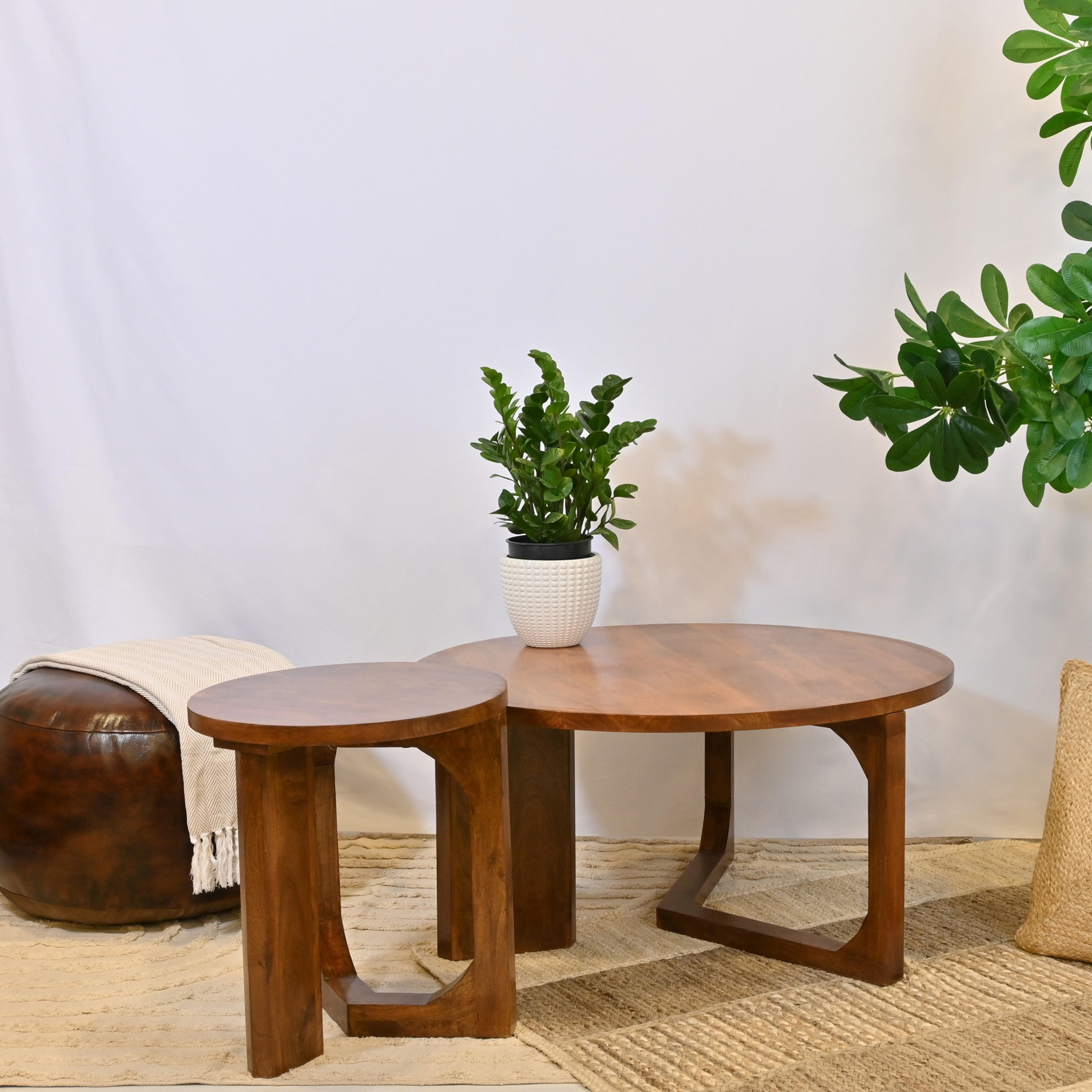 طاولة قهوة خشبية مستديرة من لايف ستايل - 90×45 سم-furniture-livingroom-coffeetables-image-4