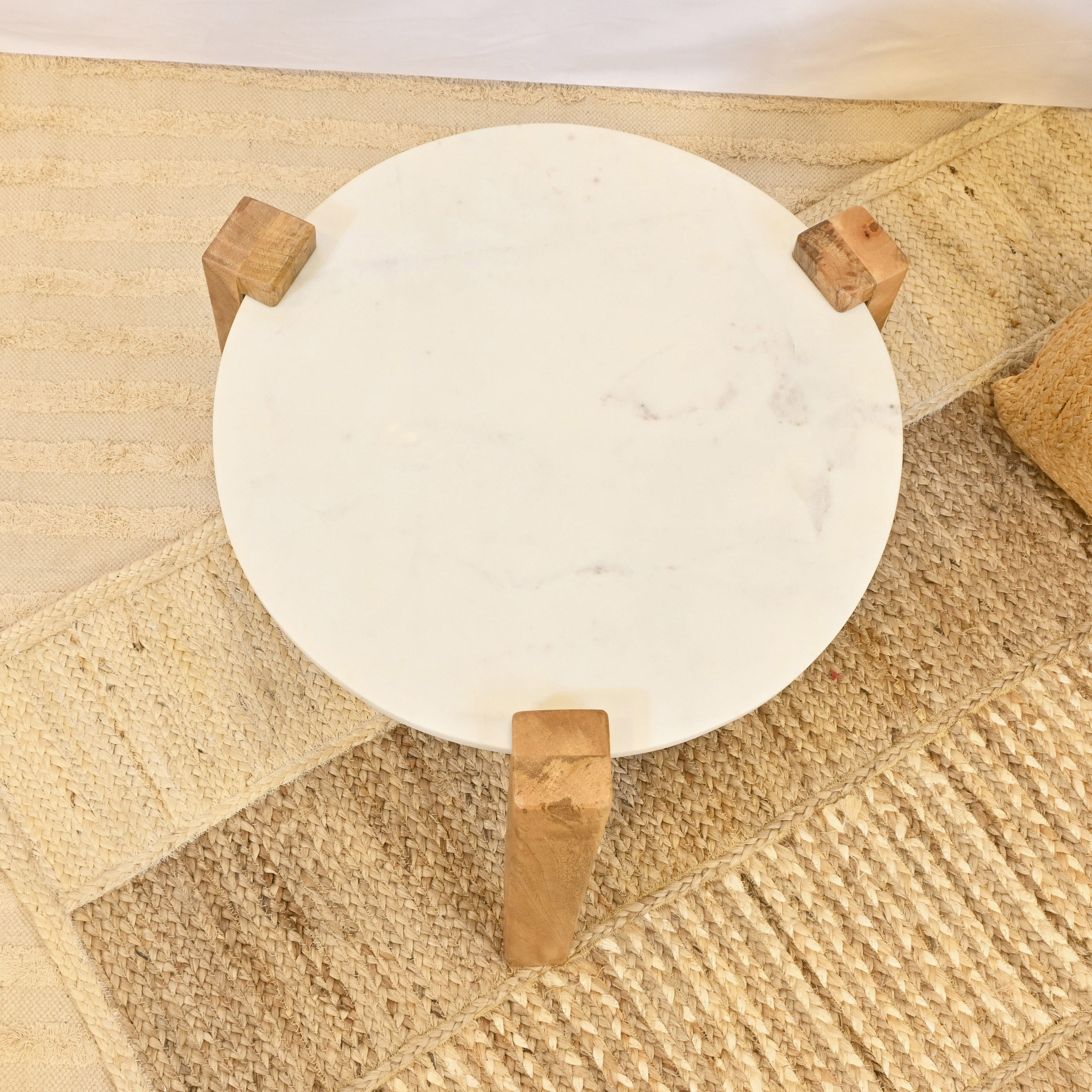 Crafted by Lifestyle Marble Top Side Table - 40x50 cms-furniture-livingroom-sideandendtables-image-5