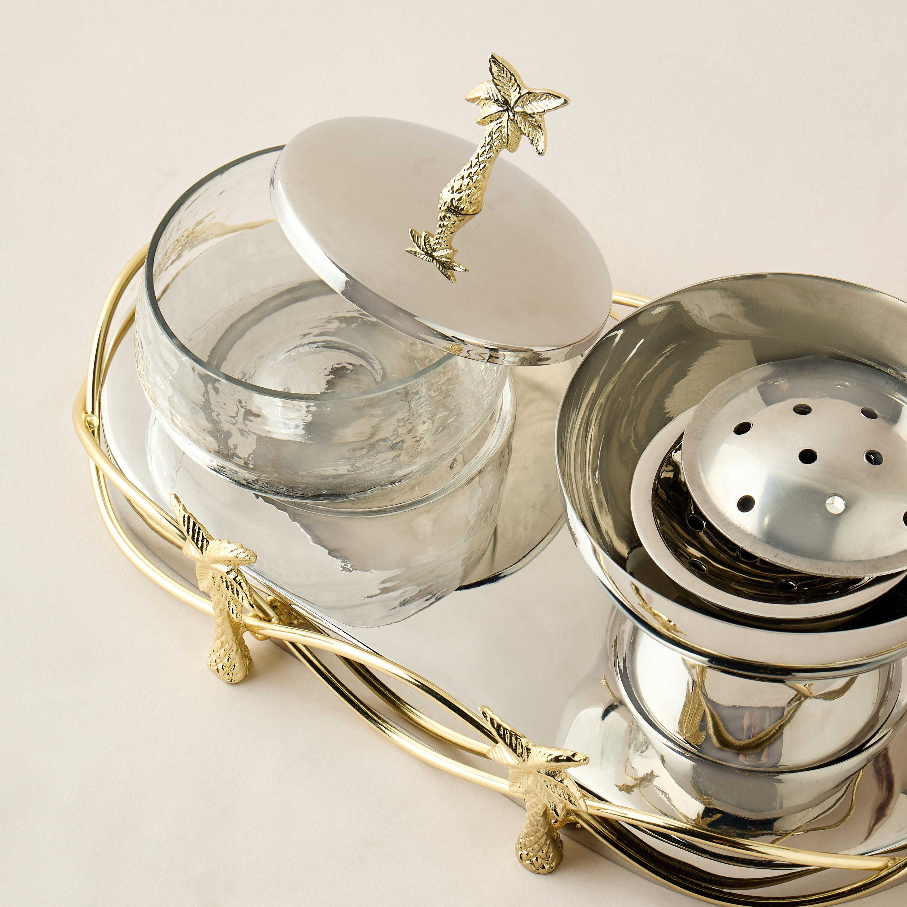 جرة بتزيينات نخلة - 30x12 سم-household-decor-decorativeobjectsandsculptures-image-3