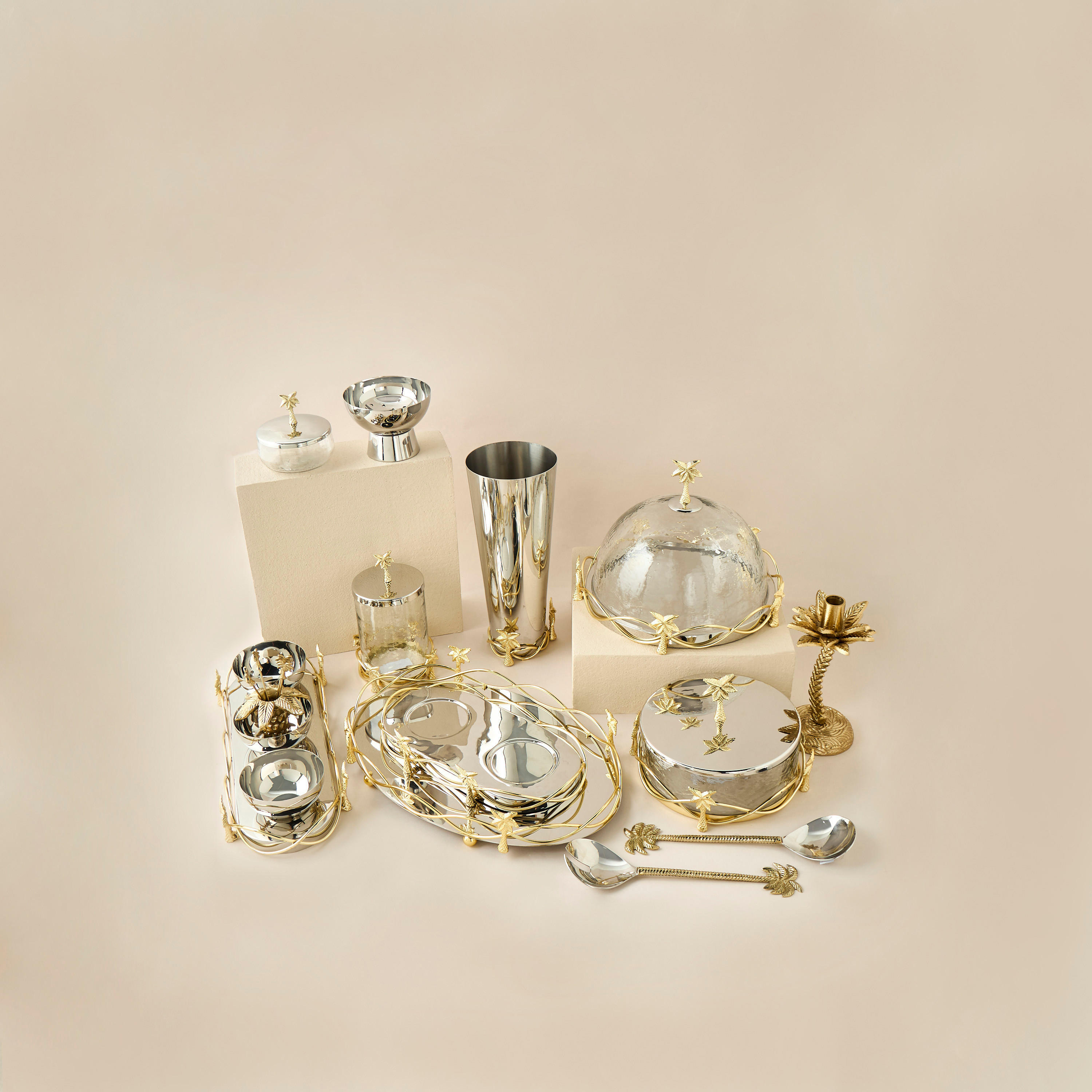 جرة بتزيينات نخلة - 30x12 سم-household-decor-decorativeobjectsandsculptures-image-5
