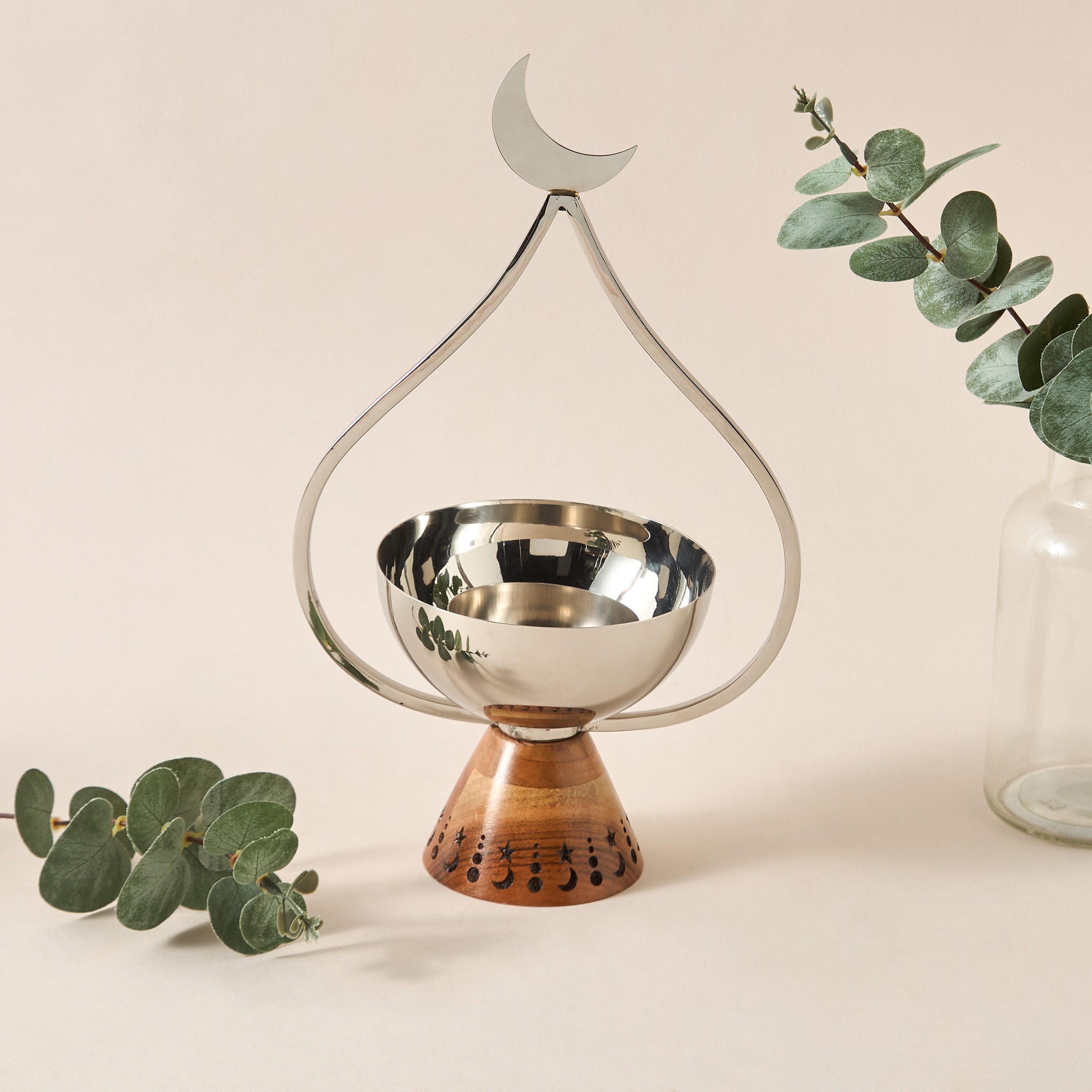 Decorative Crescent Accent Incense Burner - 15x25 cms-household-decor-decorativeobjectsandsculptures-image-1