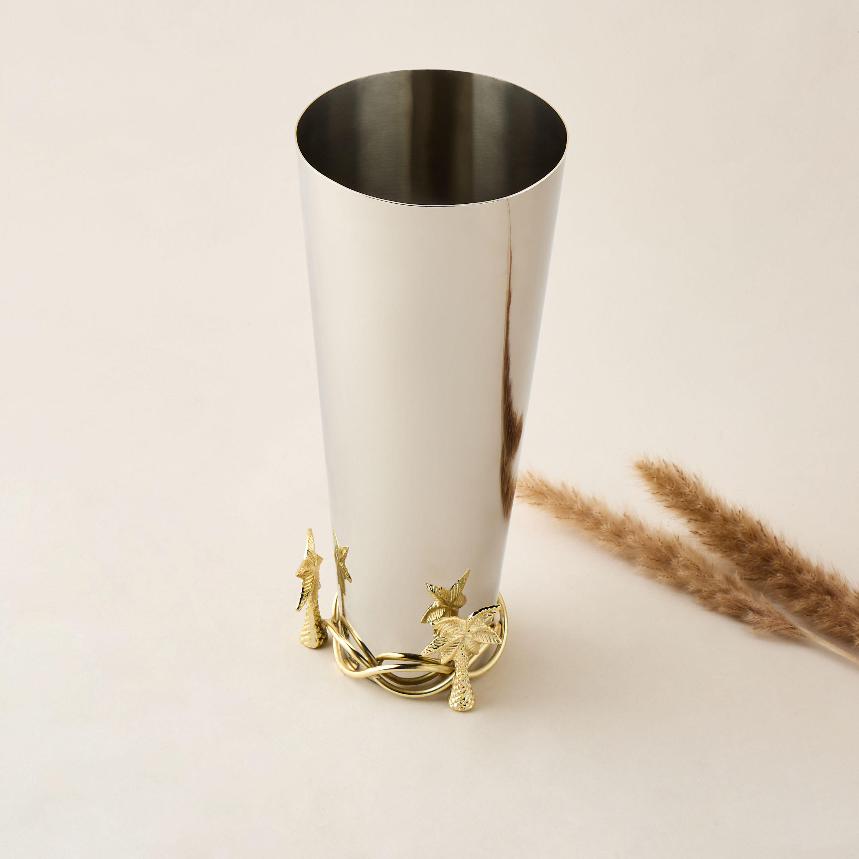 Decorative Palm Accent Vase - 13x31 cms-household-decor-vasesandbowls-image-2