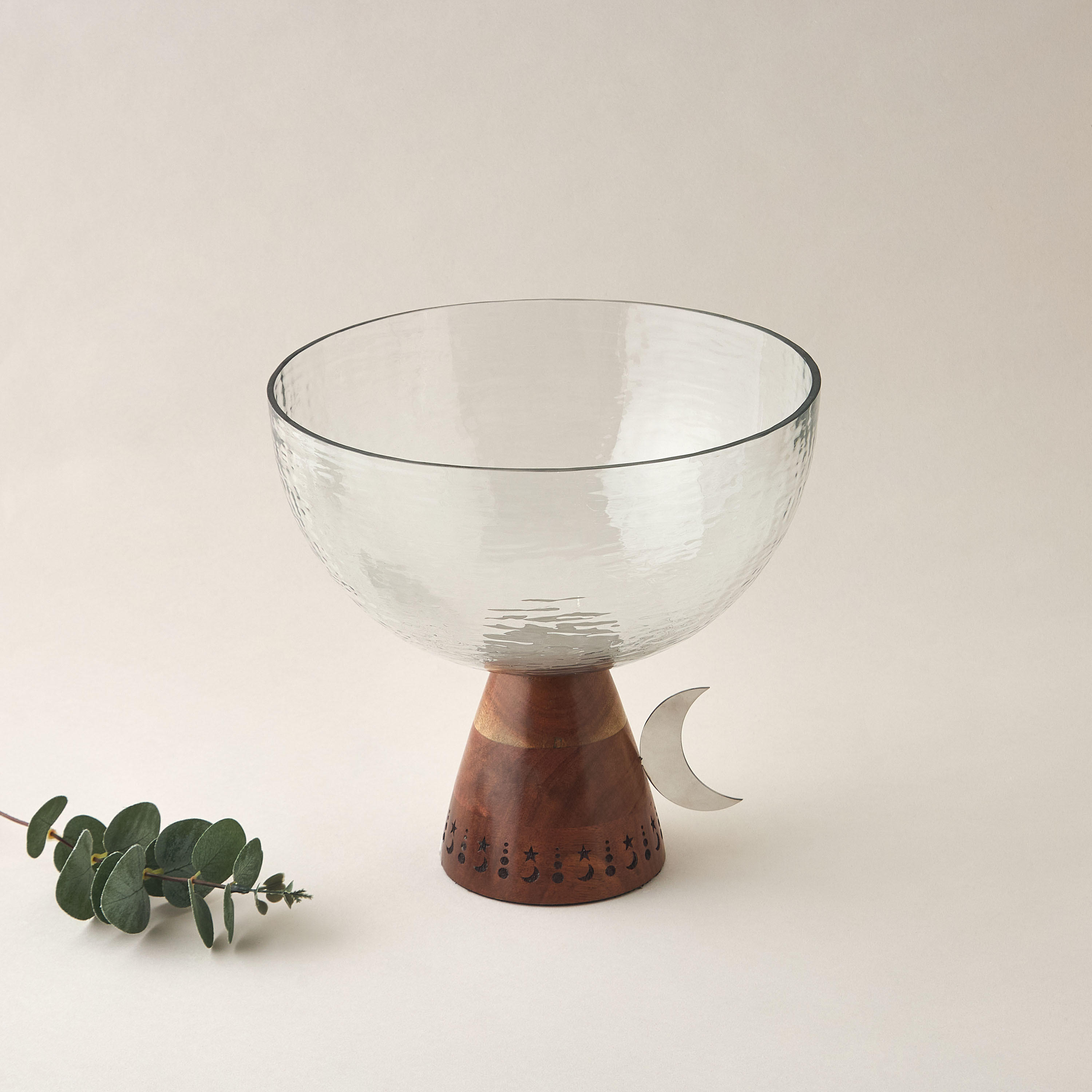 Decorative Footed Glass Bowl - 25 cms-household-decor-vasesandbowls-image-1