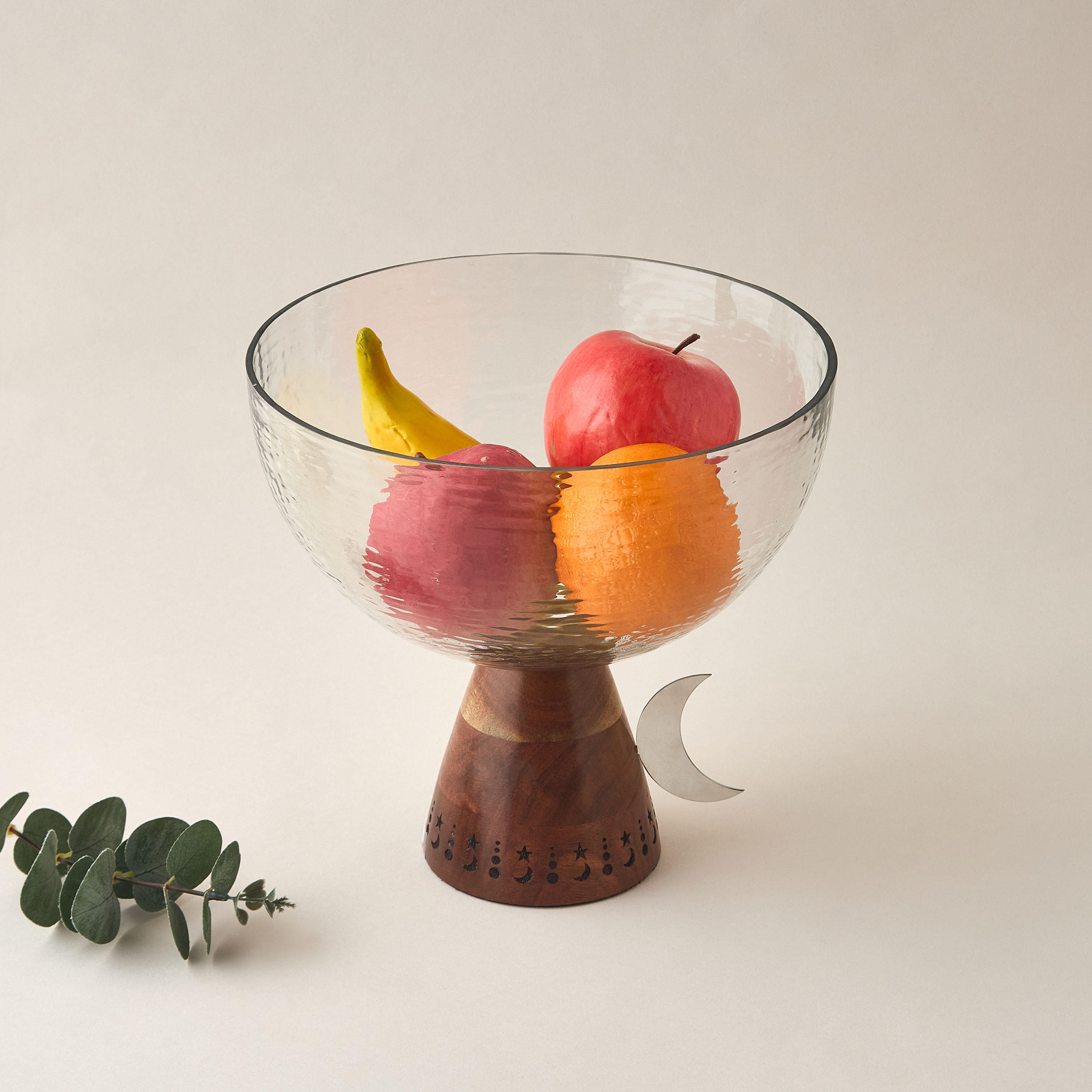 Decorative Footed Glass Bowl - 25 cms-household-decor-vasesandbowls-image-2