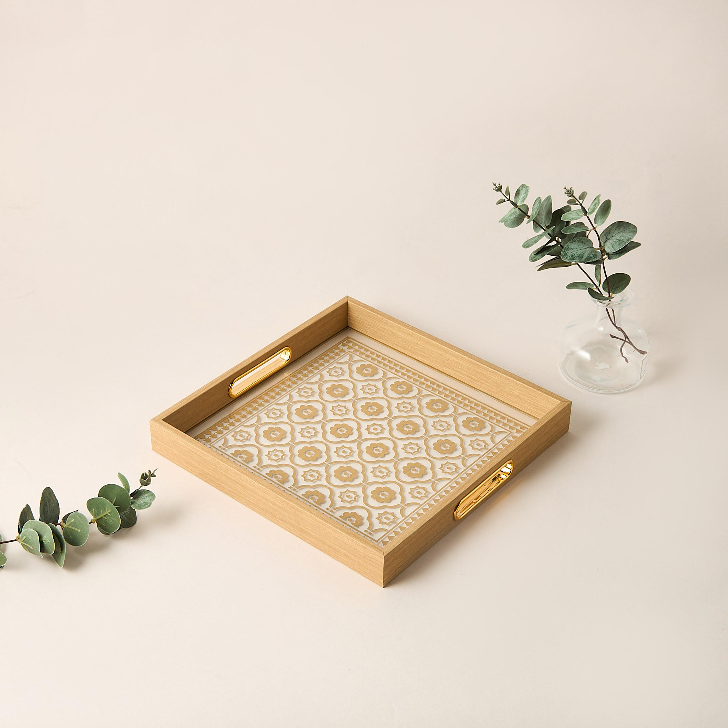 Printed Decorative Tray with Cutout Handle - 31x23 cms-household-decor-boxesandtrays-image-1