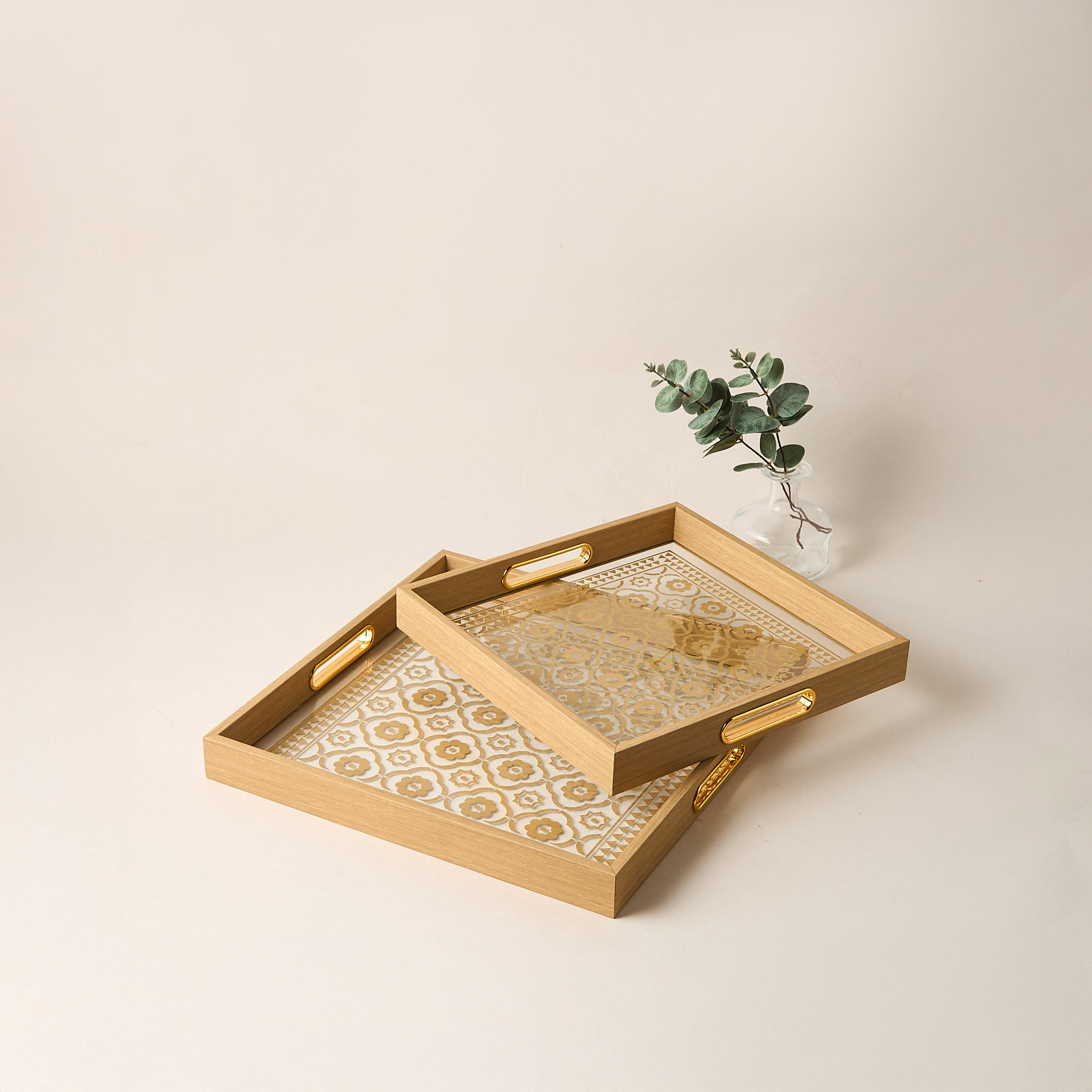 Printed Decorative Tray with Cutout Handle - 31x23 cms-household-decor-boxesandtrays-image-4