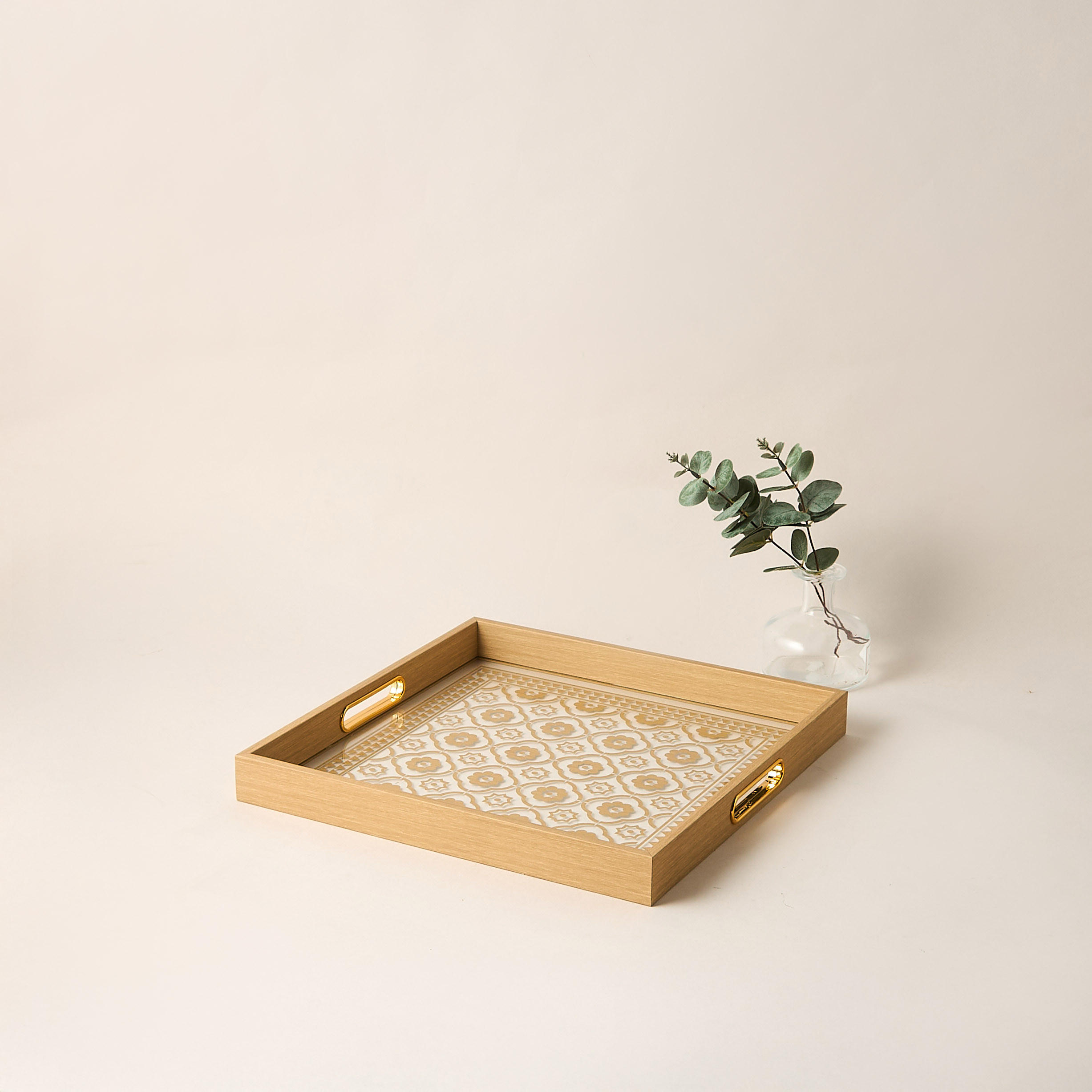 Printed Decorative Tray with Cutout Handle - 37x29 cms-household-decor-boxesandtrays-image-1