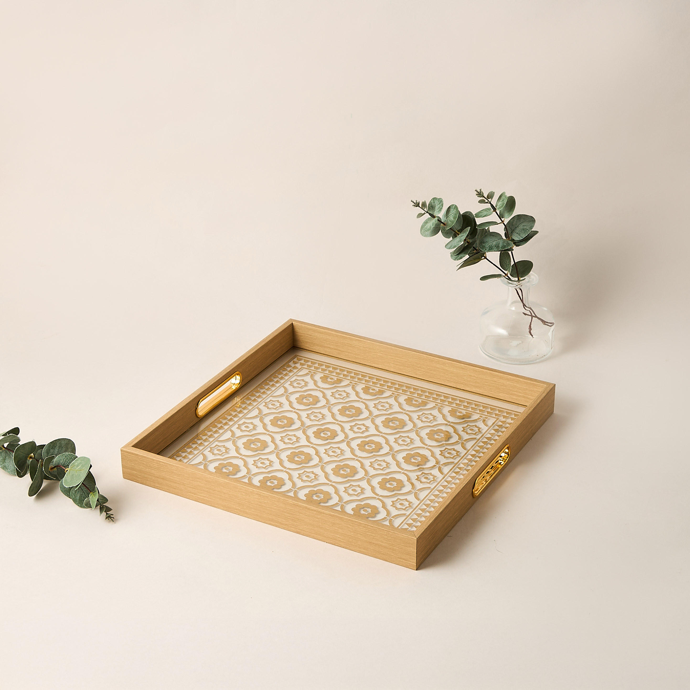 Printed Decorative Tray with Cutout Handle - 37x29 cms-household-decor-boxesandtrays-image-2