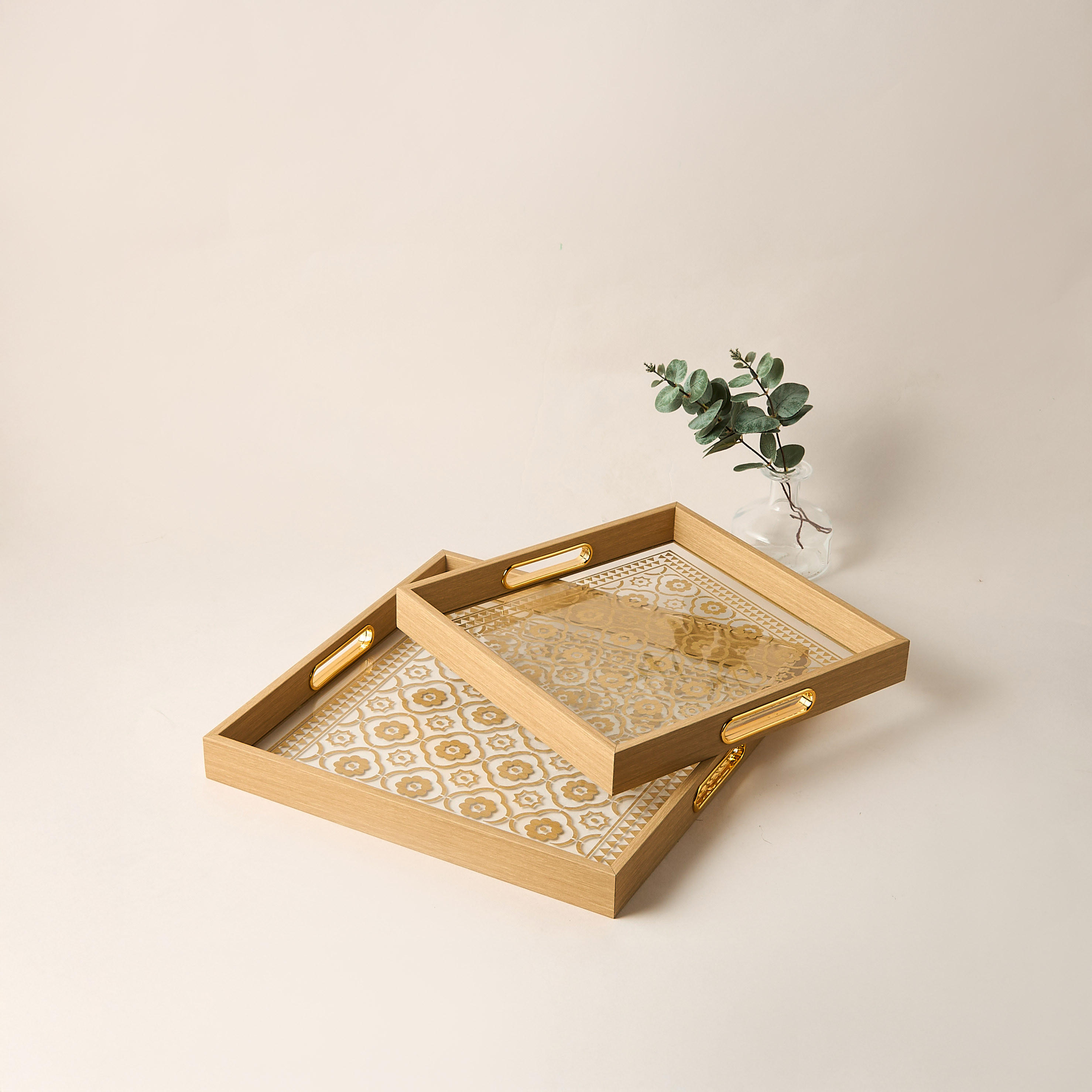 Printed Decorative Tray with Cutout Handle - 37x29 cms-household-decor-boxesandtrays-image-5