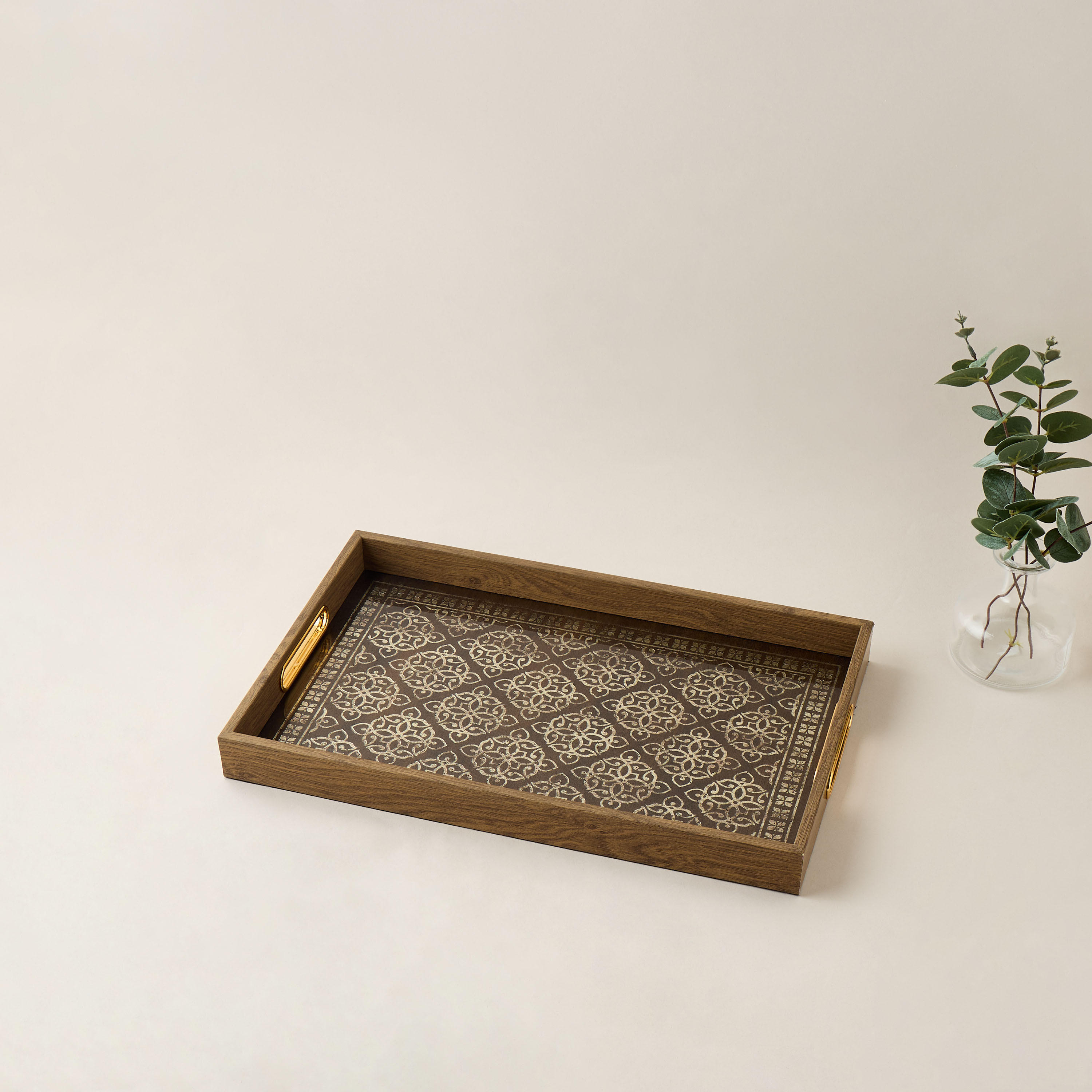 Decorative Tray with Handles - 44x10 cms-household-decor-boxesandtrays-image-2