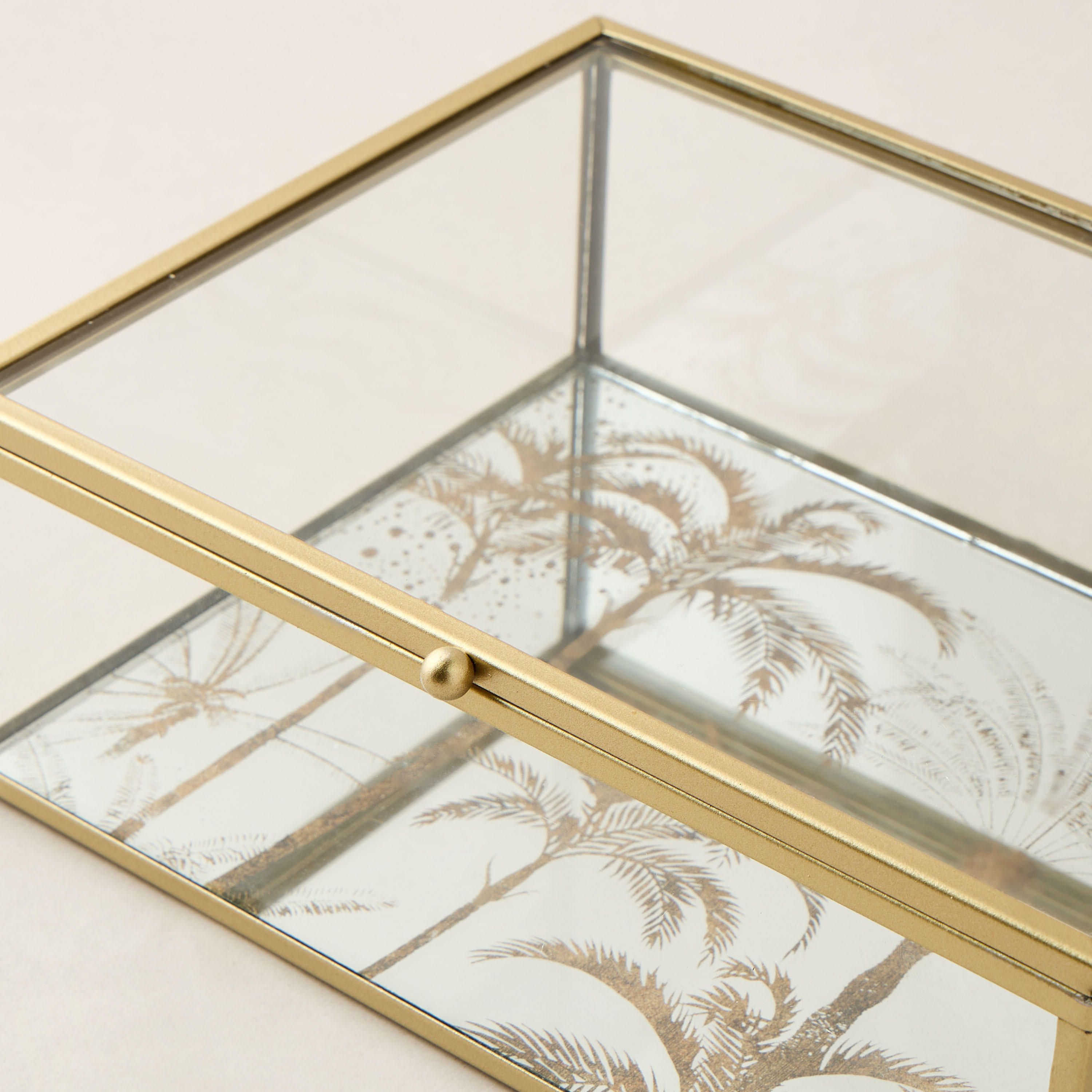 Decorative Palm Tree Print Glass Box - 20x7 cms-household-decor-boxesandtrays-image-3