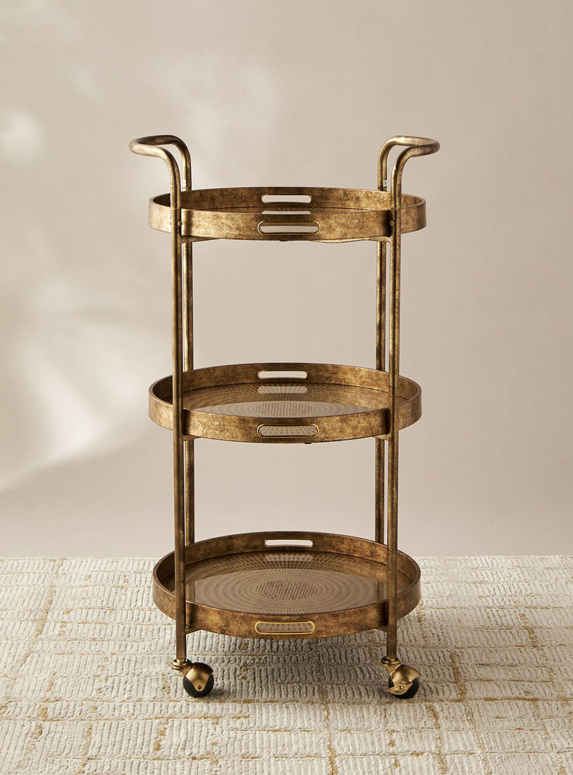 Metal 3-Tier Serving Trolley - 51x86 cms-furniture-diningroom-servingtrolleys-image-1