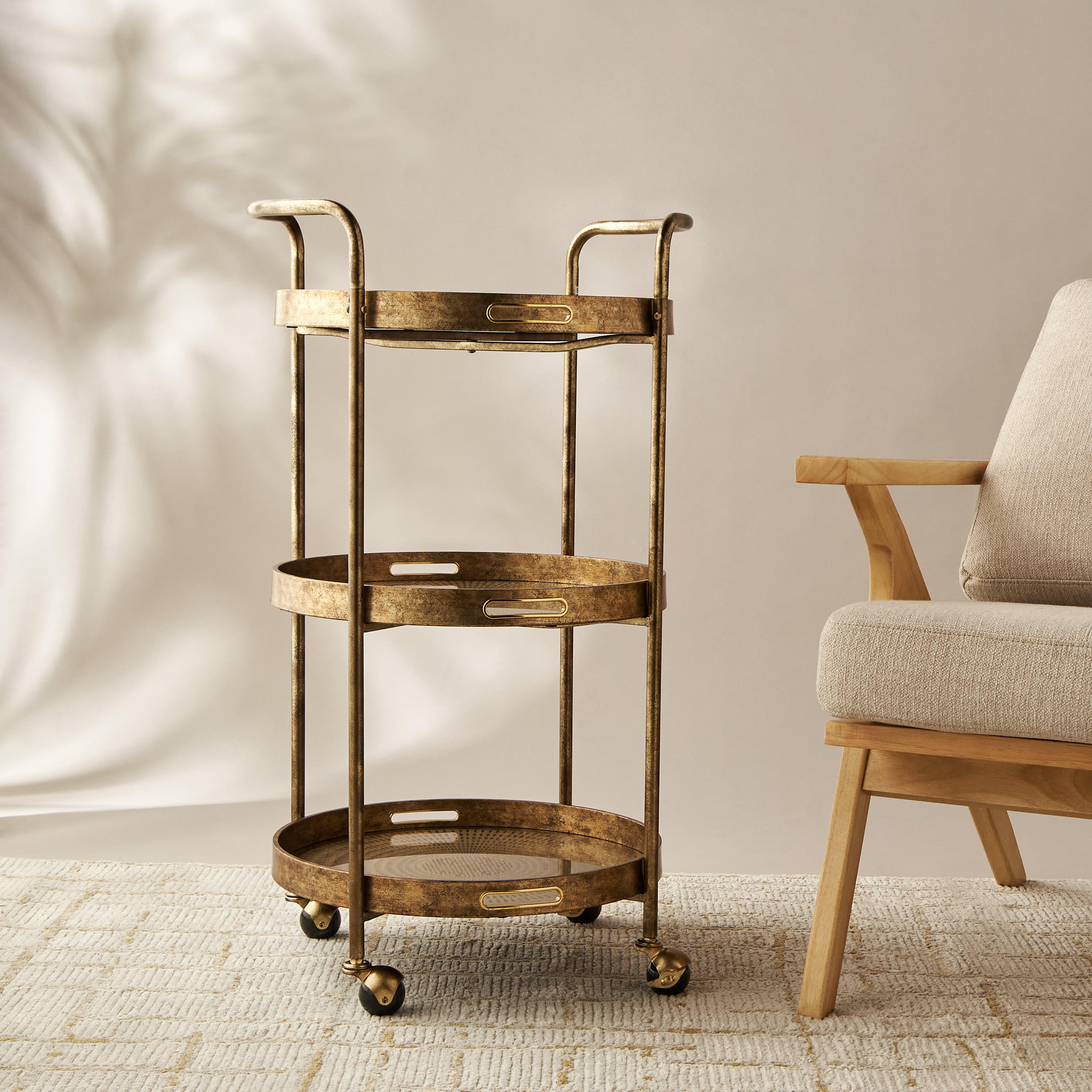 Metal 3-Tier Serving Trolley - 51x86 cms-furniture-diningroom-servingtrolleys-image-5