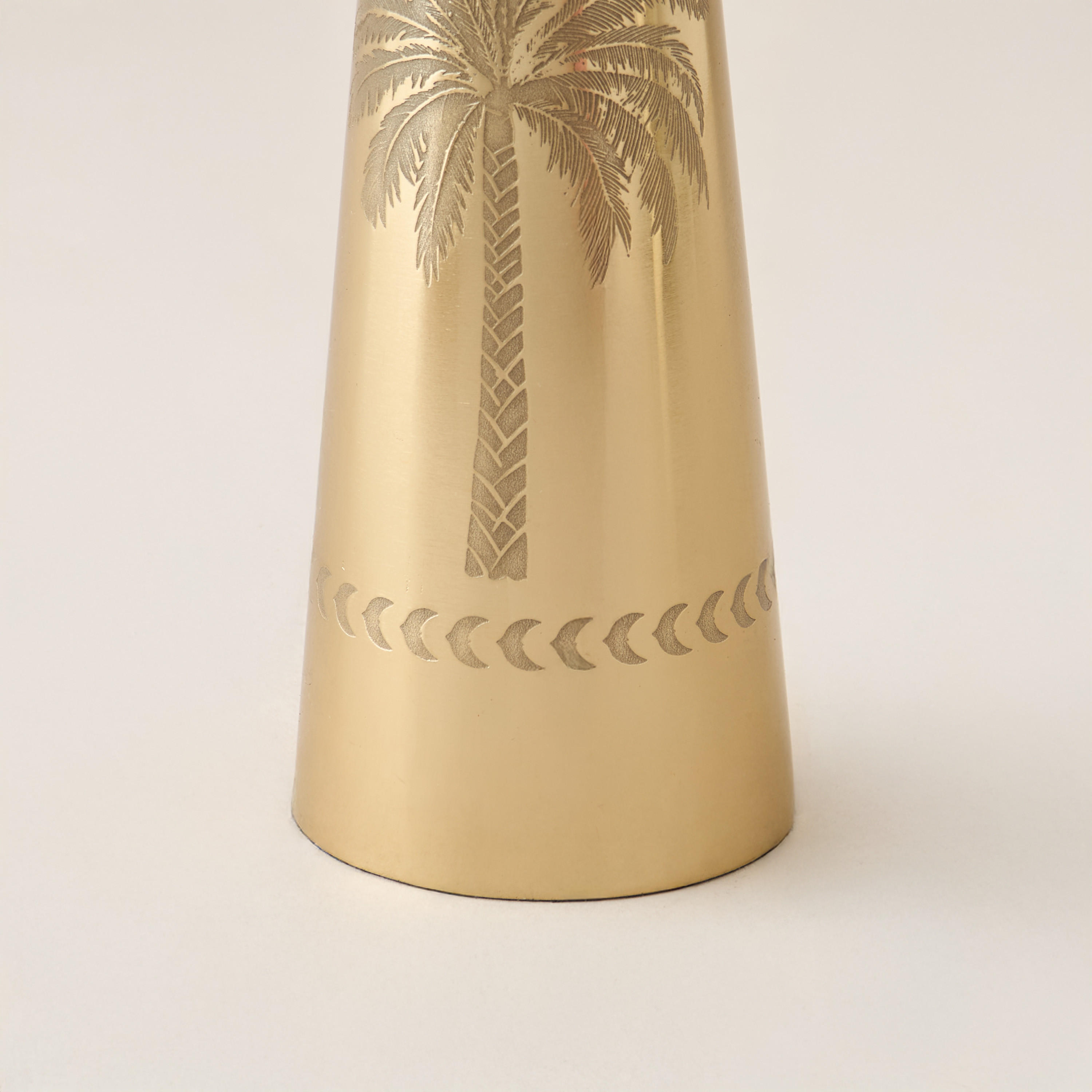 Palm Tree Engraved Metal Pillar Candleholder - 26 cms-household-decor-candleholdersandlanterns-image-4