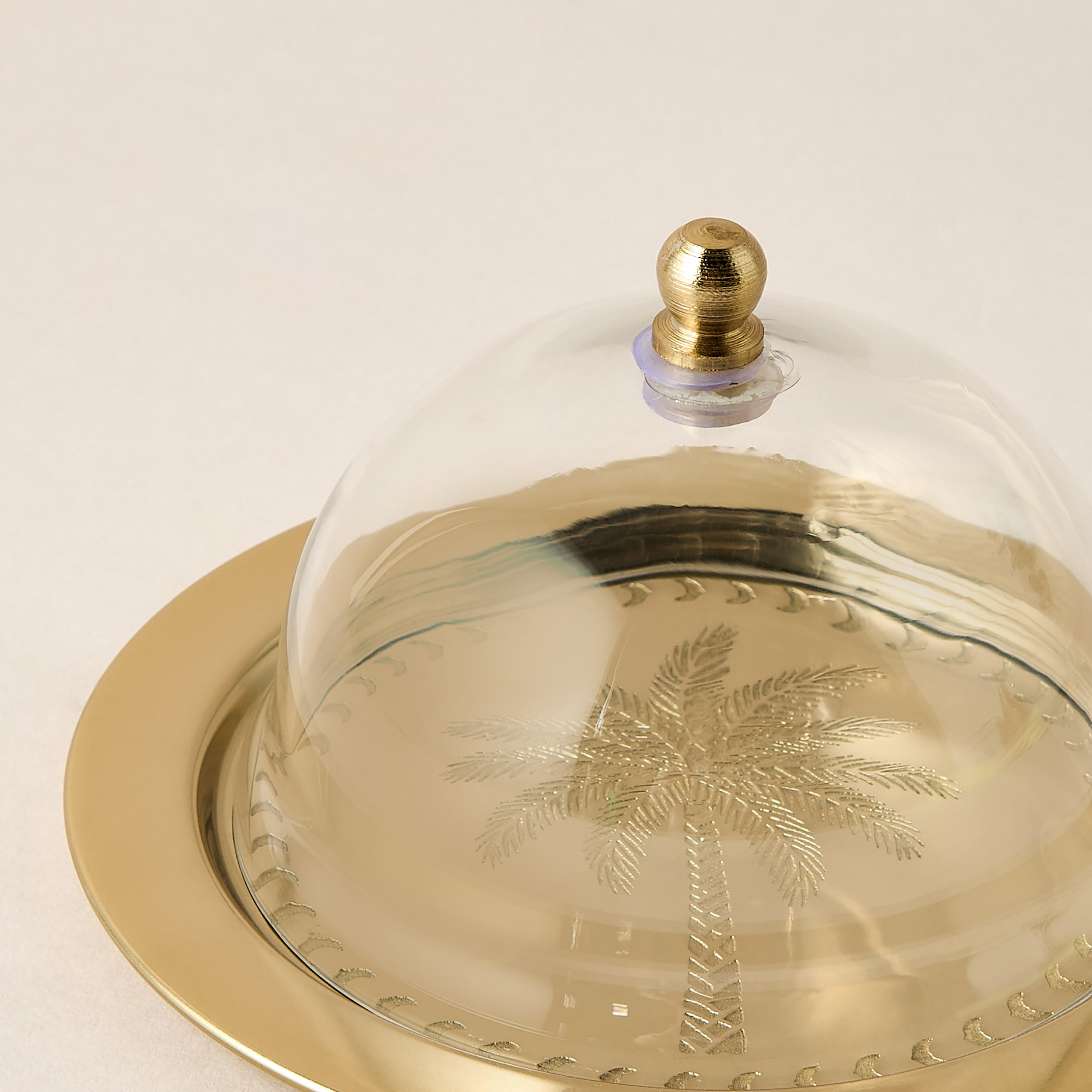 Palm Tree Embossed Date Tray with Dome Lid - 17 cms-household-dining-dinnerware-bowls-image-3