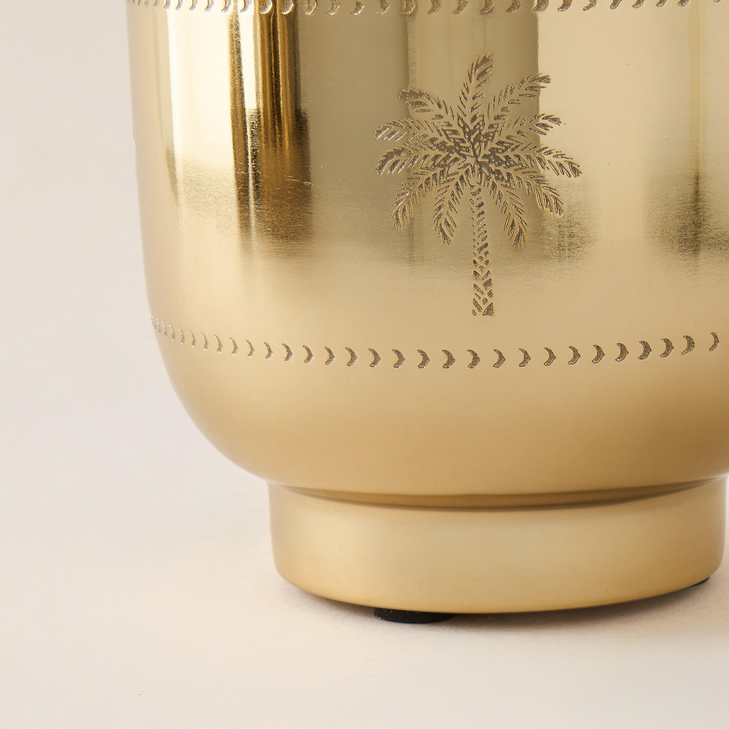 Palm Tree Engraved Metal Planter - 15 cms-household-gardenandoutdoor-potsandplanters-image-4