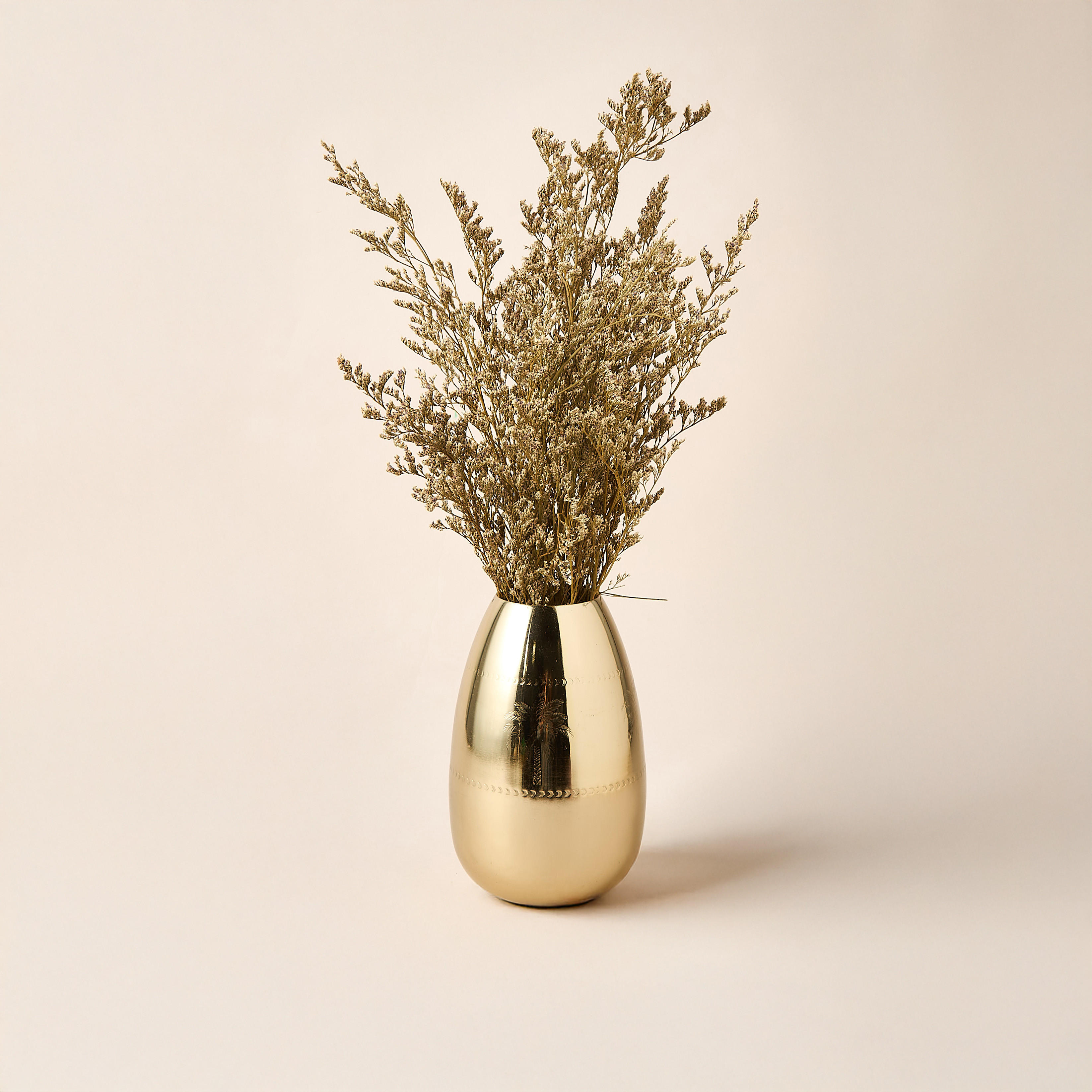 Palm Decorative Metal Vase - 19.5 cms-household-decor-vasesandbowls-image-2