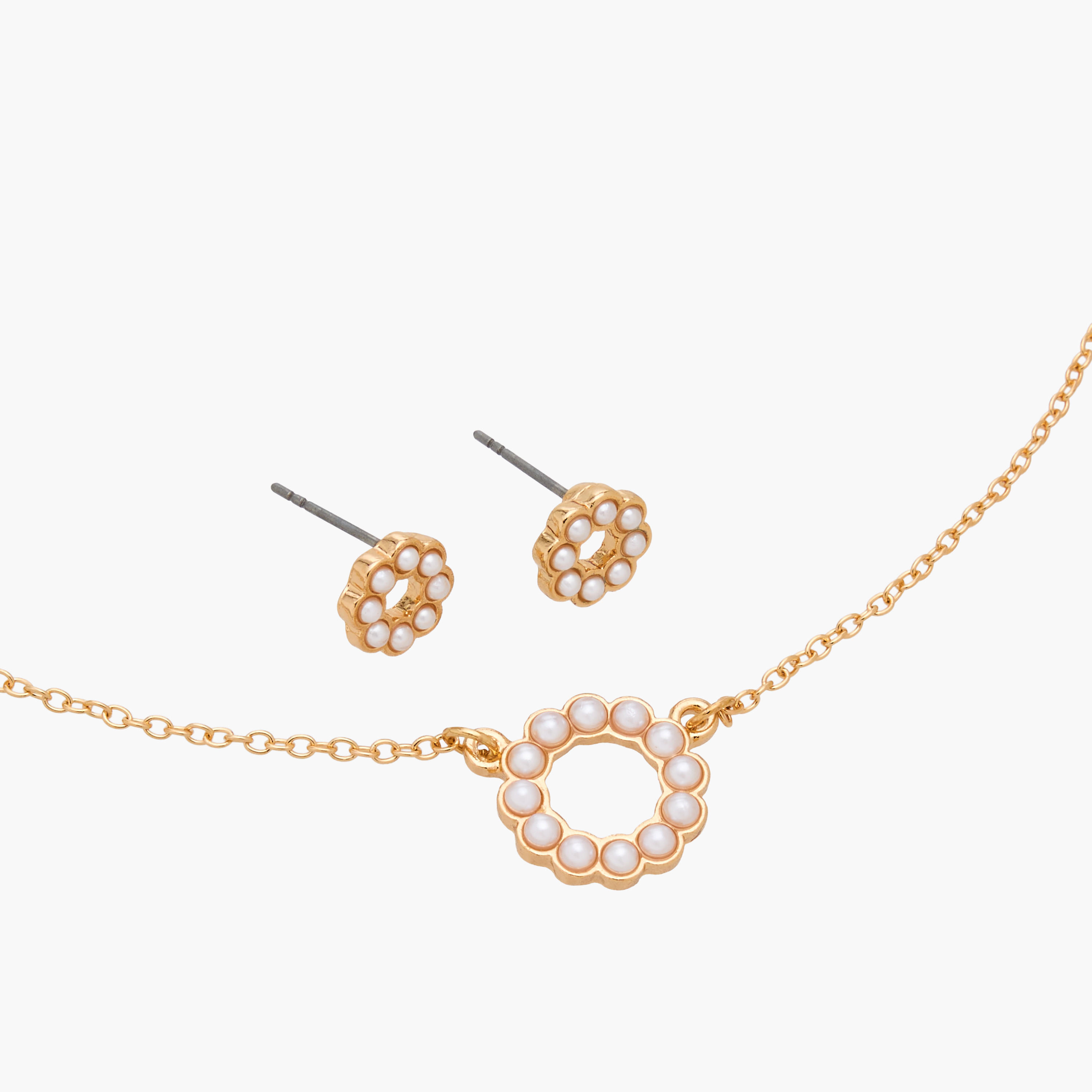 Pearl Embellished Pendant Necklace and Earrings-women-watchesandjewellery-jewellery-jewellerysets-image-7