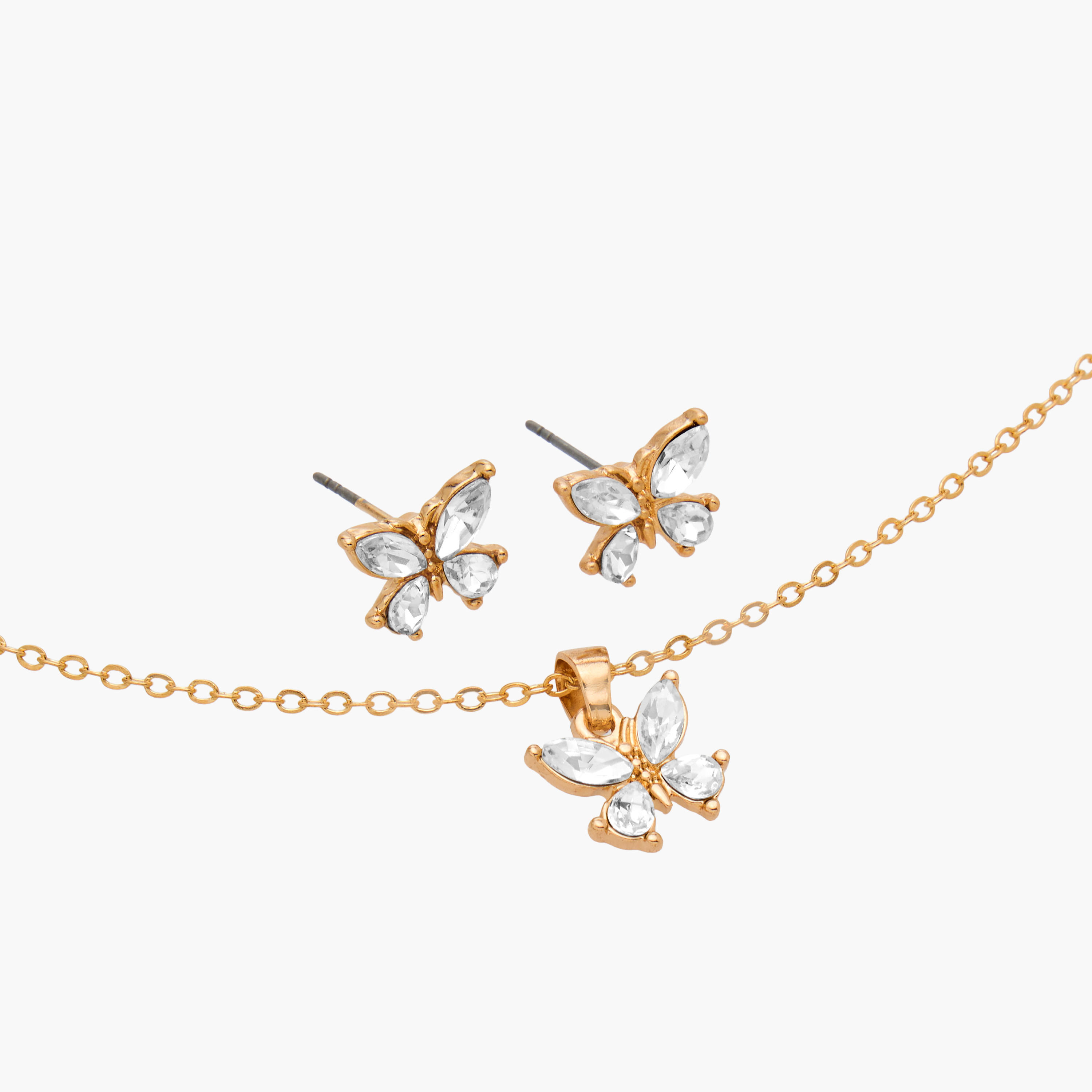 Butterfly Embellished Pendant Necklace and Earrings Set-women-watchesandjewellery-jewellery-jewellerysets-image-5