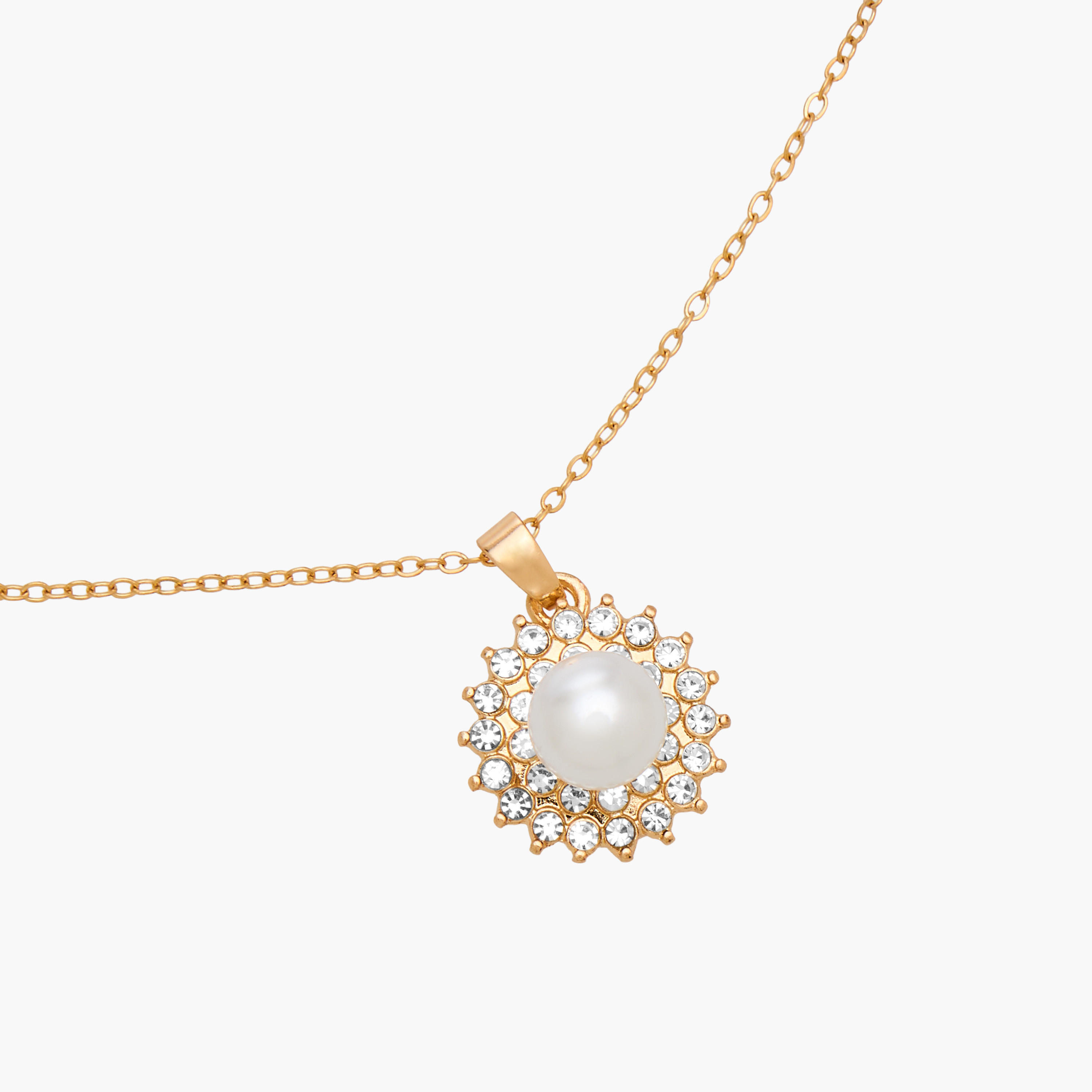 Pearl Embellished Pendant Necklace and Earrings-women-watchesandjewellery-jewellery-jewellerysets-image-4