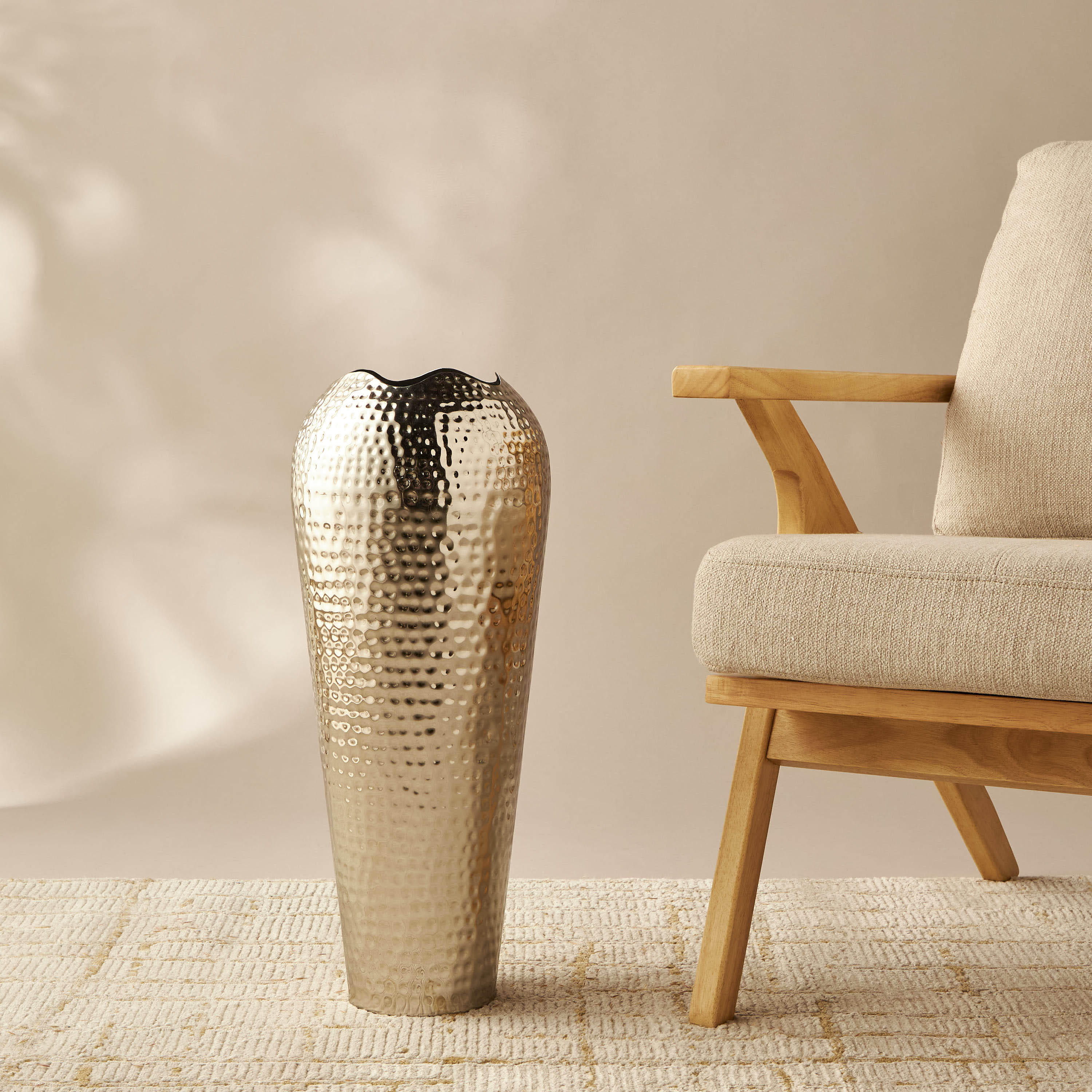 Hammered Decorative Vase - 25x25x60 cms-household-decor-vasesandbowls-image-2