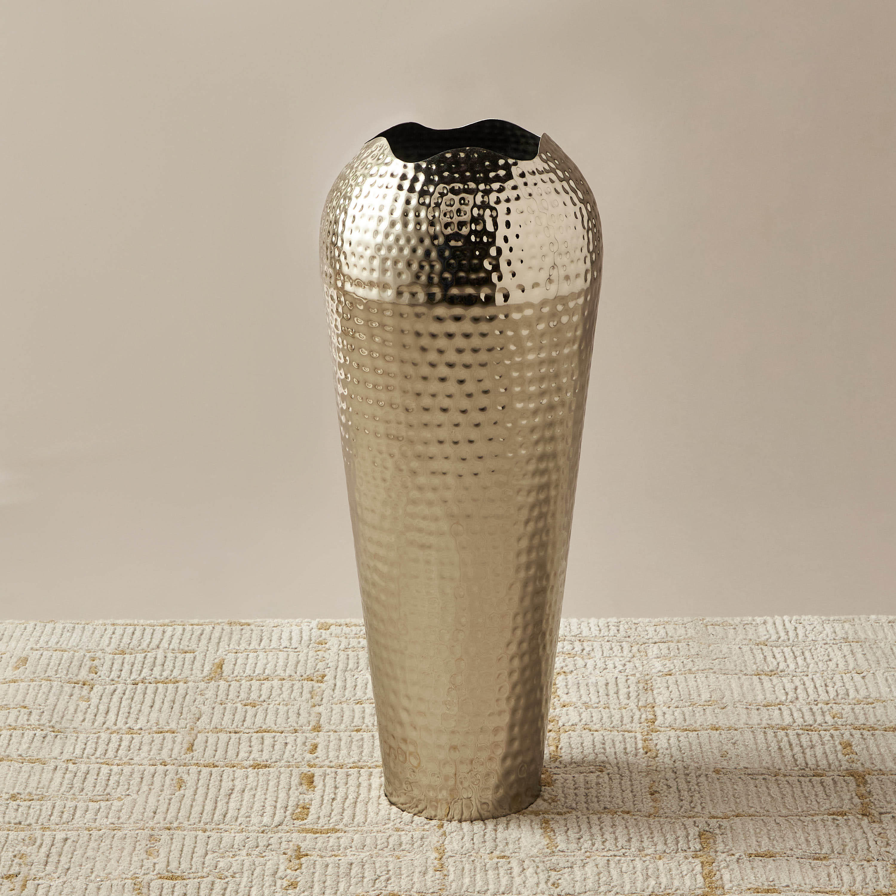 Hammered Decorative Vase - 25x25x60 cms-household-decor-vasesandbowls-image-4